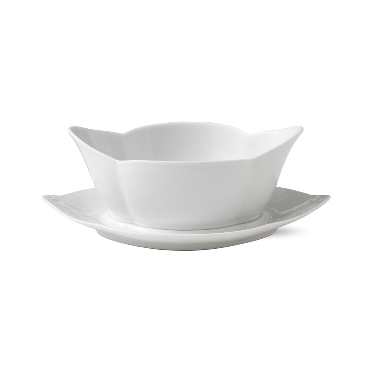 White Fluted Sauce Boat, 55 cl