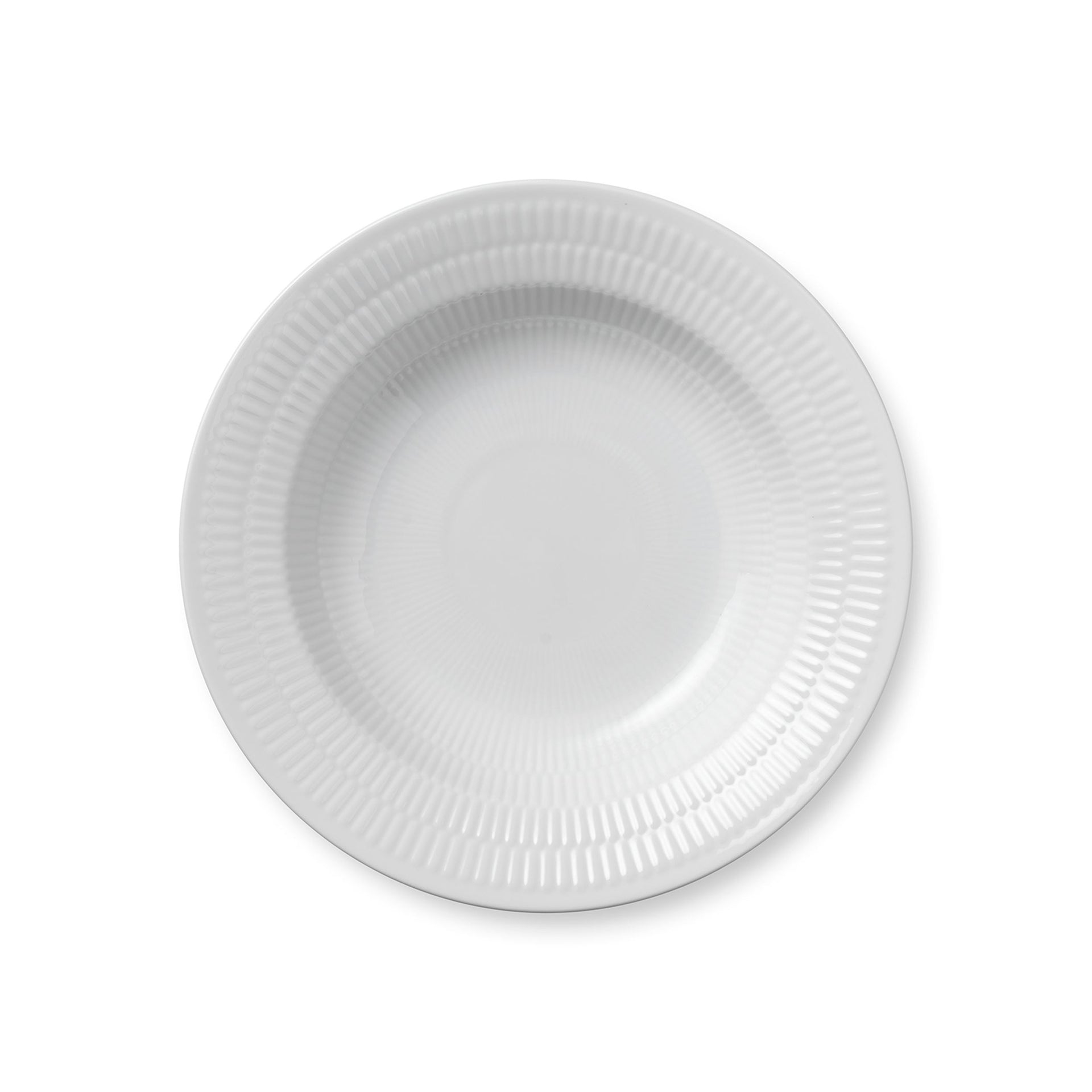 White Fluted Deep Plate, 21 cm