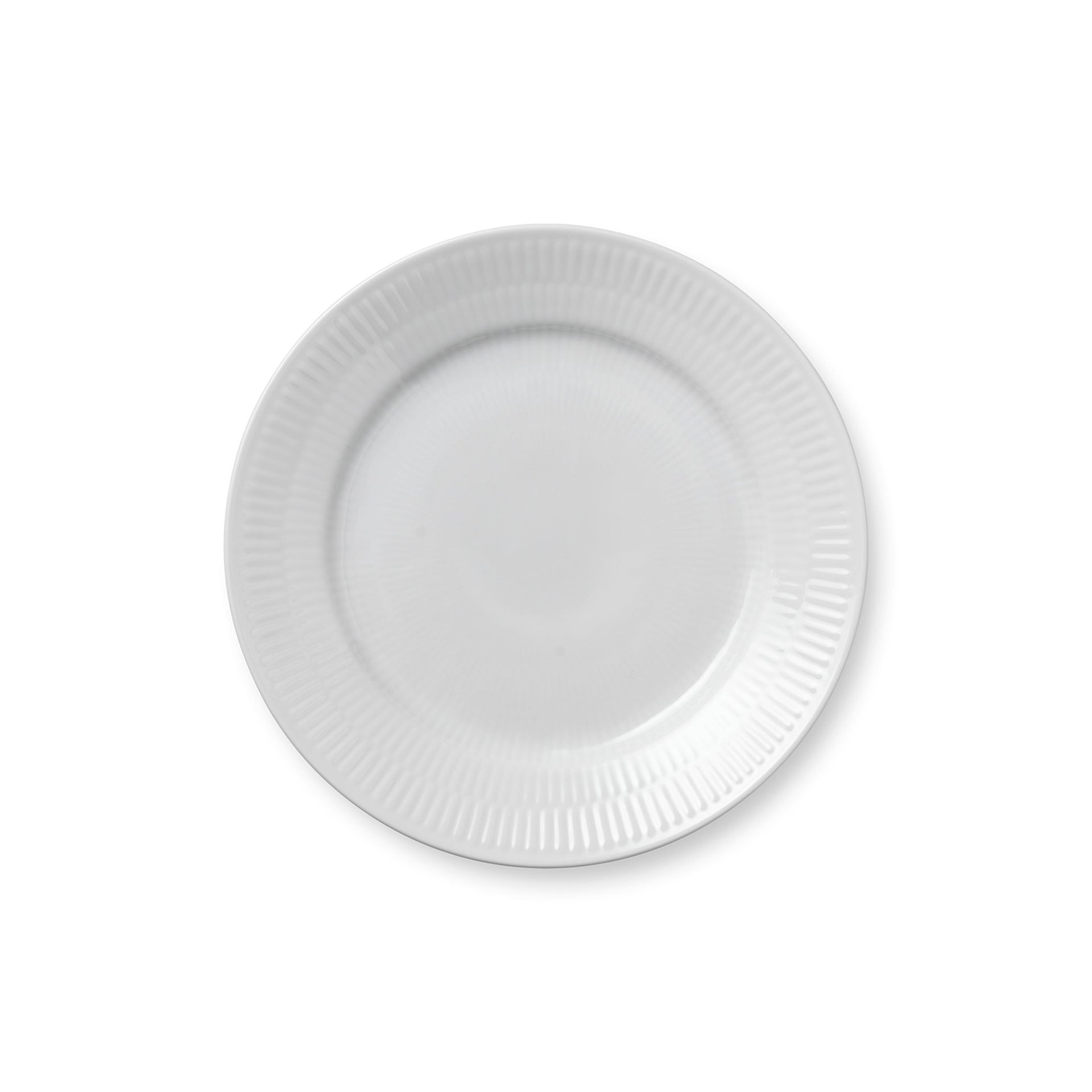 White Fluted Plate, 19 cm