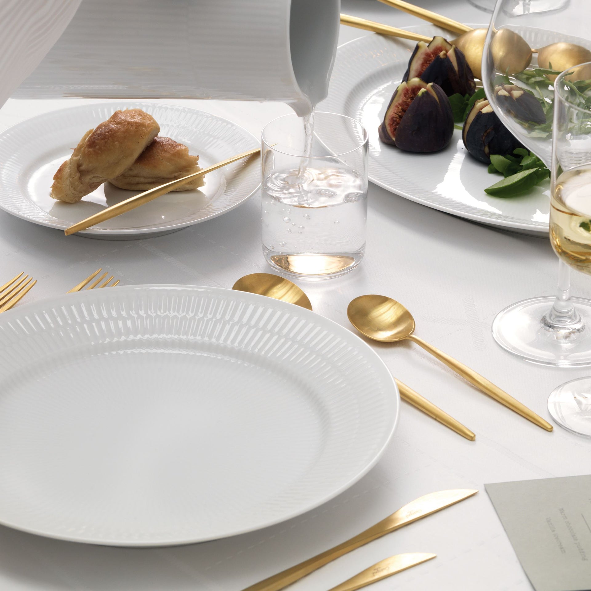 White Fluted Plate, 19 cm