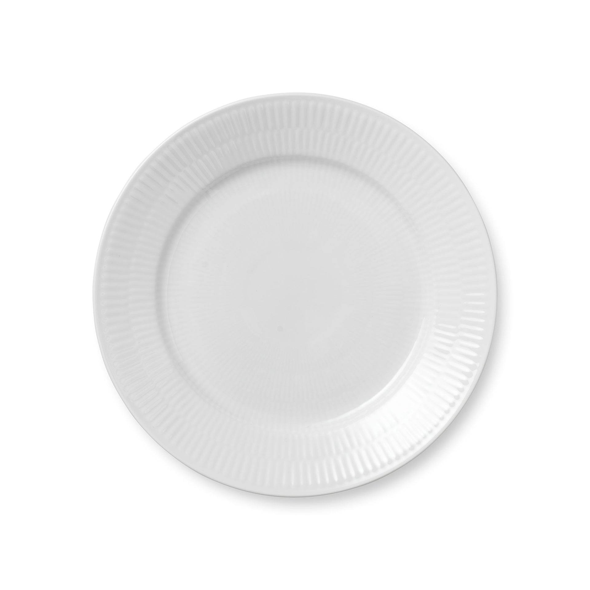 White Fluted Plate, 22 cm
