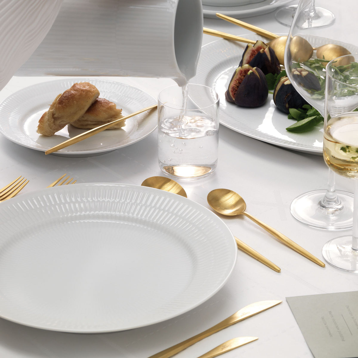 White Fluted Plate, 27 cm