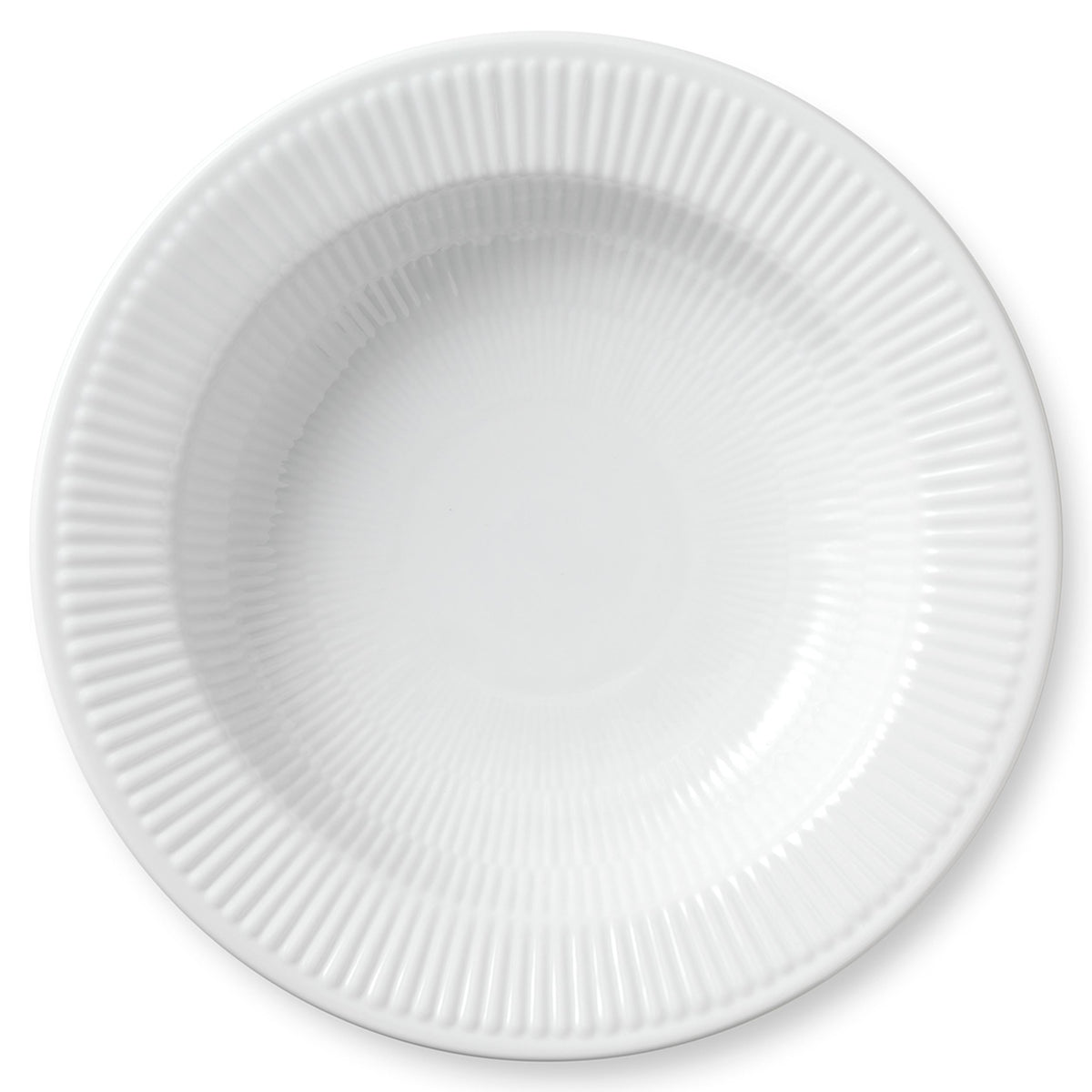 Weiss Gerippt Tiefer Teller, 30 cm