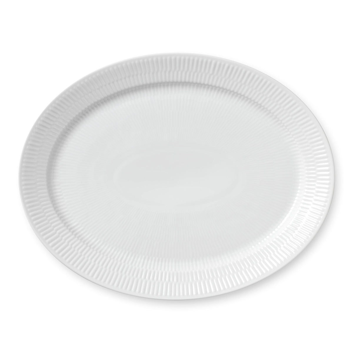 White Fluted Dish, 35 cm