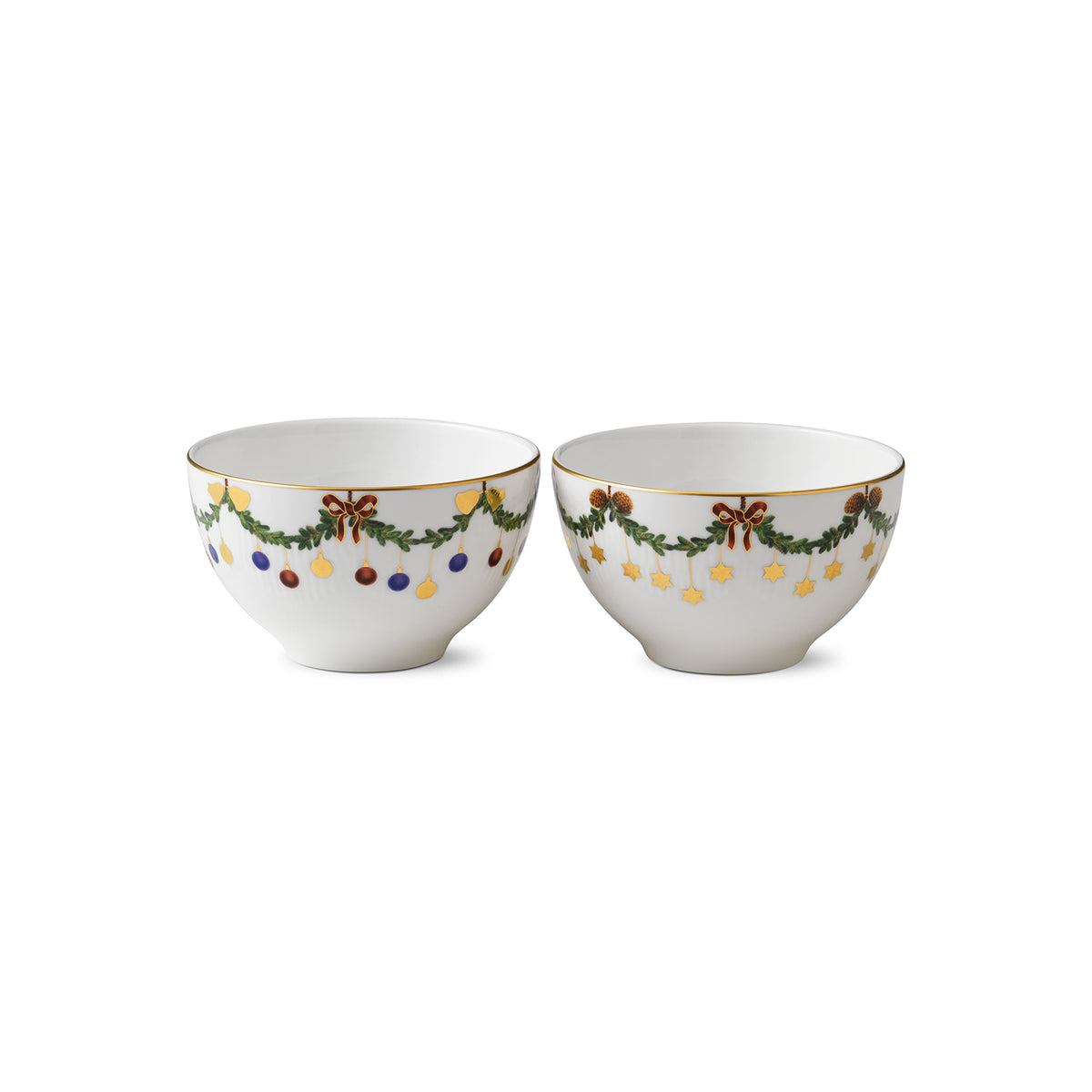 Stjerne Riflet Jul skål, 30 cl, 2 stk. - Star Fluted Christmas Bowl, 30 cl, 2 pcs