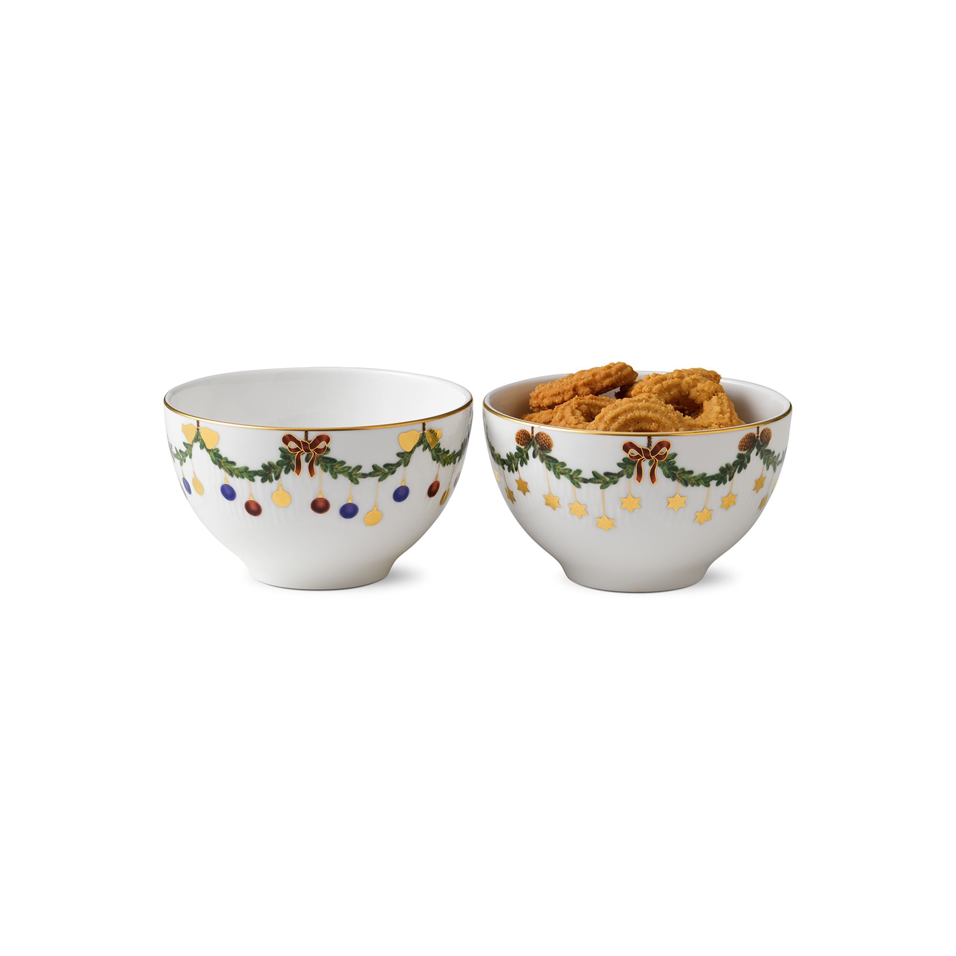 Stjerne Riflet Jul skål, 30 cl, 2 stk. - Star Fluted Christmas Bowl, 30 cl, 2 pcs