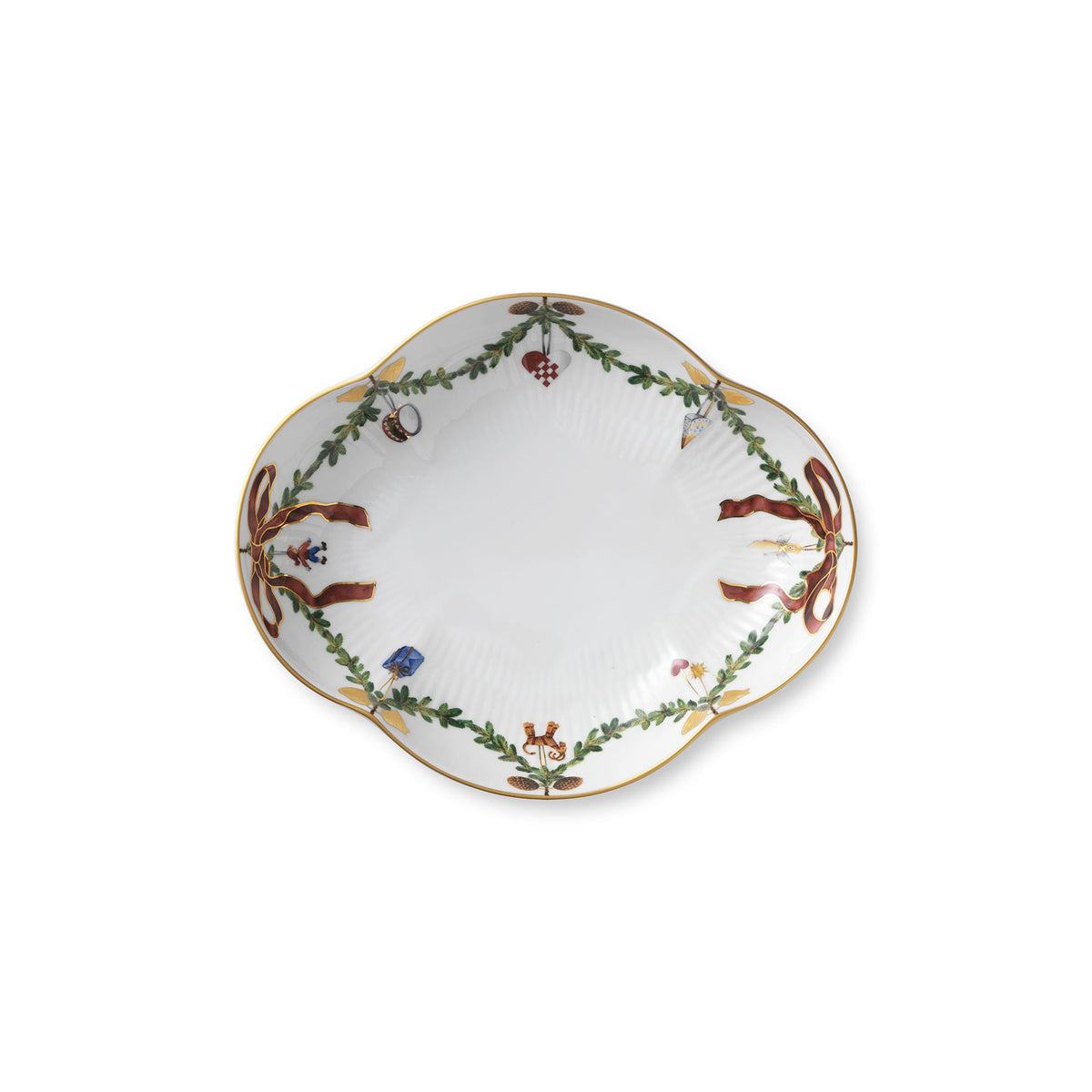 Stjerne Riflet Jul fad, 22 cm