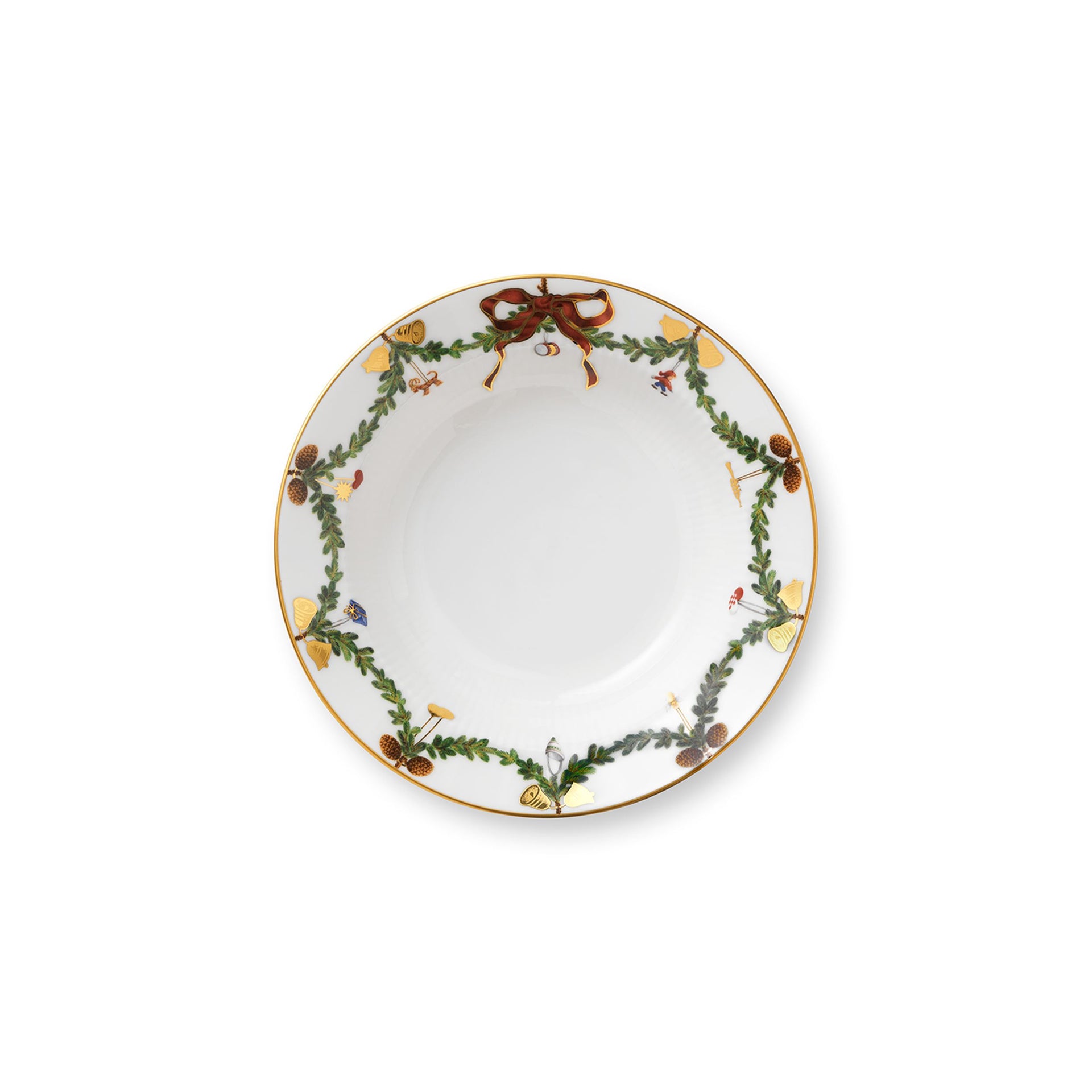 Star Fluted Christmas Deep Plate, 17 cm