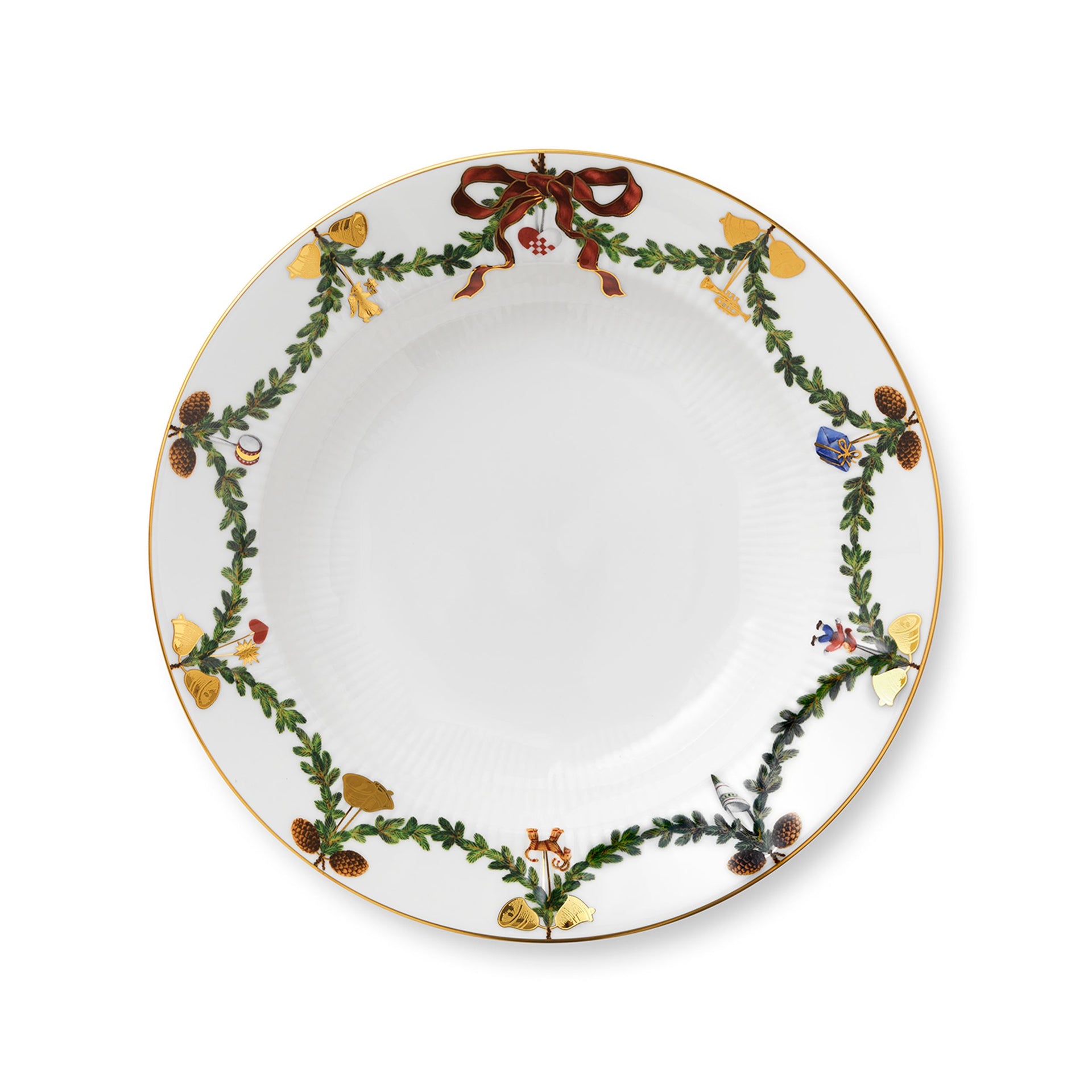 Star Fluted Christmas Deep Plate, 24.5 cm