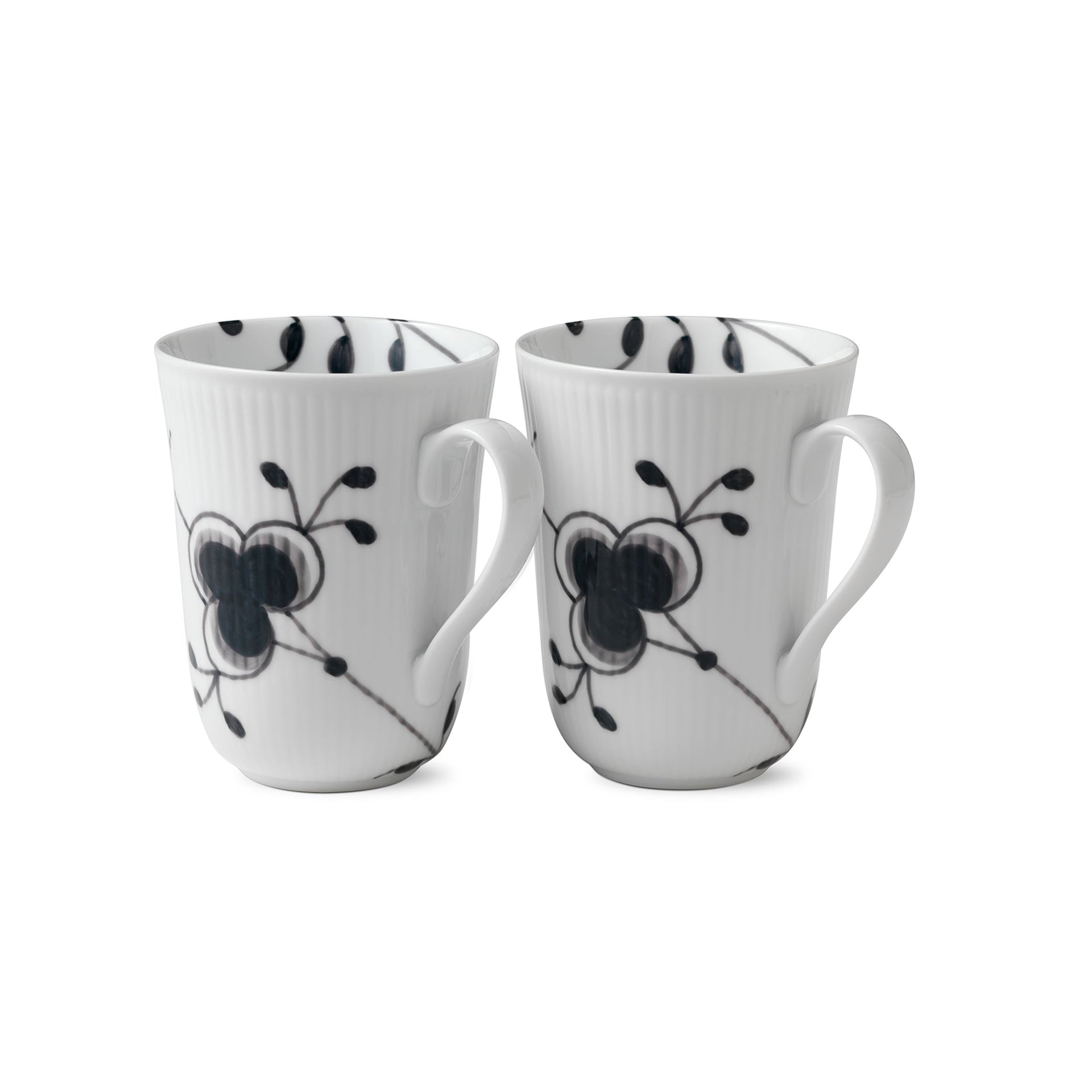 Black Fluted Mega Cup, 36 cl, 2 pcs