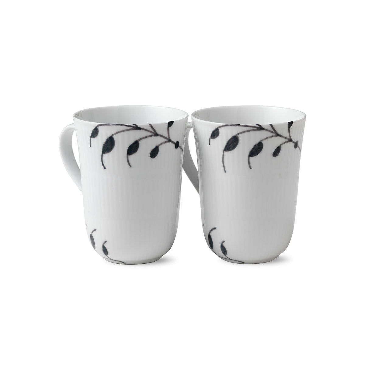 Black Fluted Mega Cup, 36 cl, 2 pcs