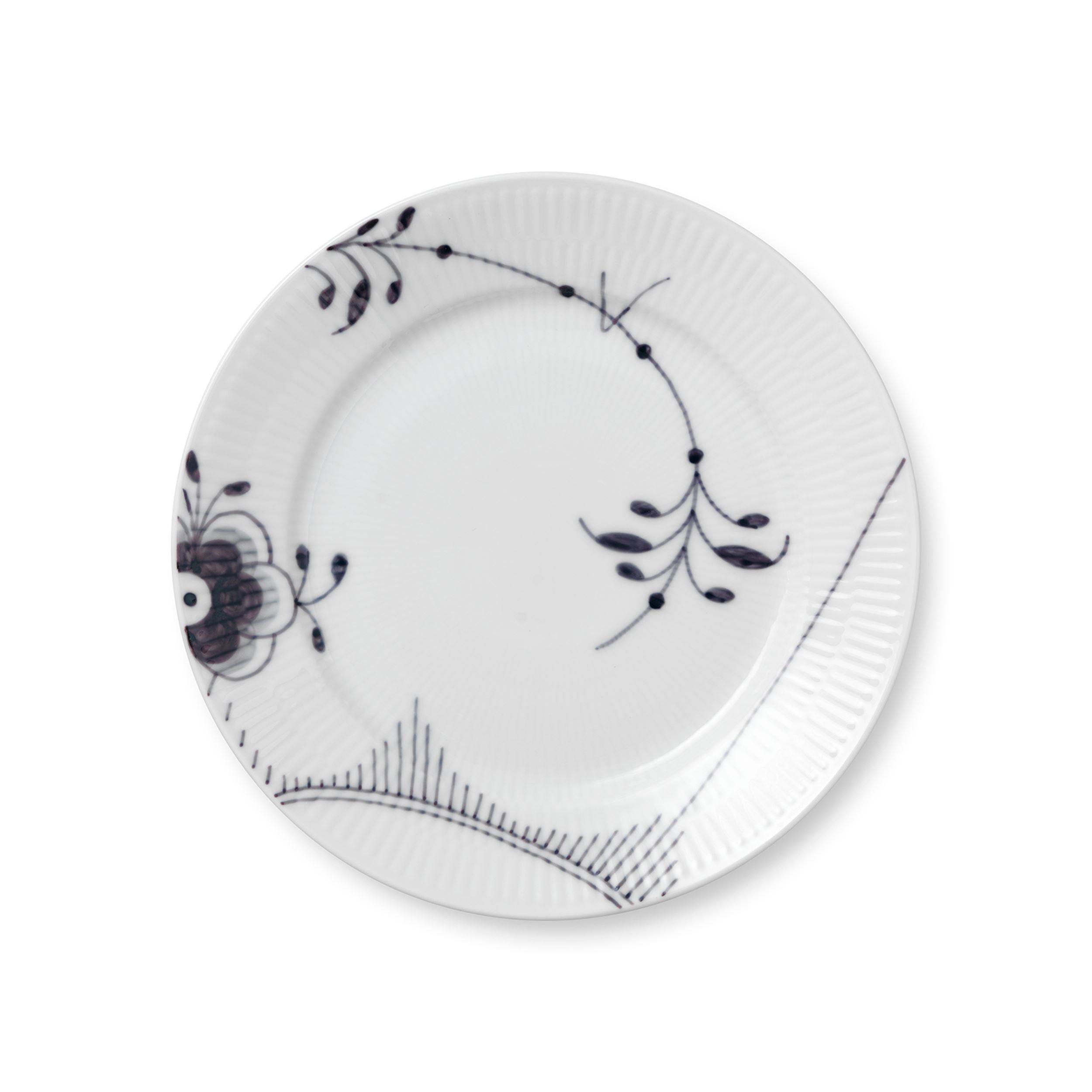 ロイヤルコペンハーゲン　Black Fluted Mega 16㎝ メガボウル Black Fluted Mega Plate, Decoration 2, 22 cm | Royal Copenhagen