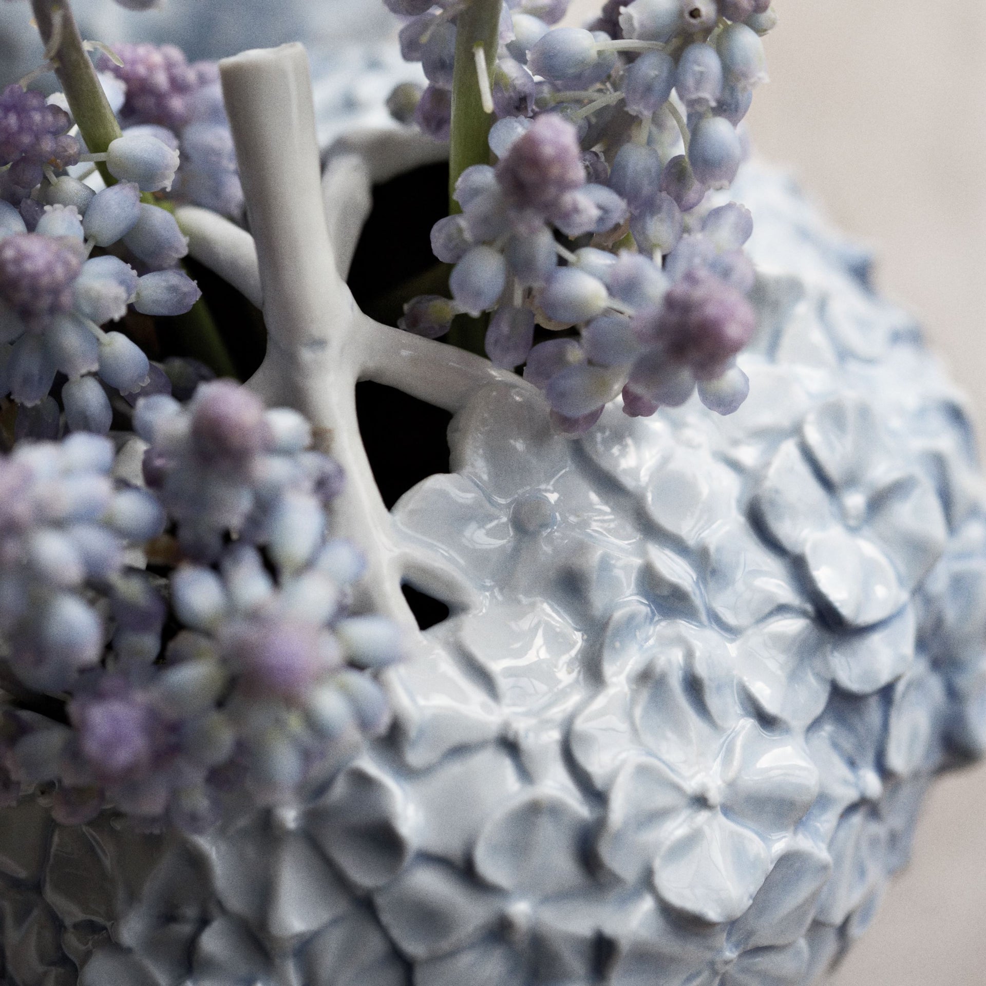 The Art of Giving Flowers Vase, Hydrangea, Light Blue, 10 cm