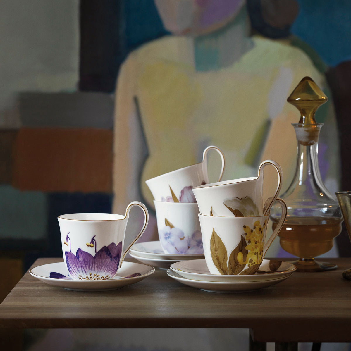 Flora High Handle Cup and Saucer, Rhododendron, 27 cl