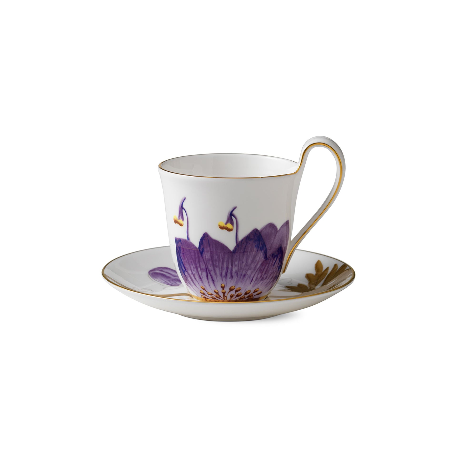 Flora High Handle Cup and Saucer, Pansy, 27 cl