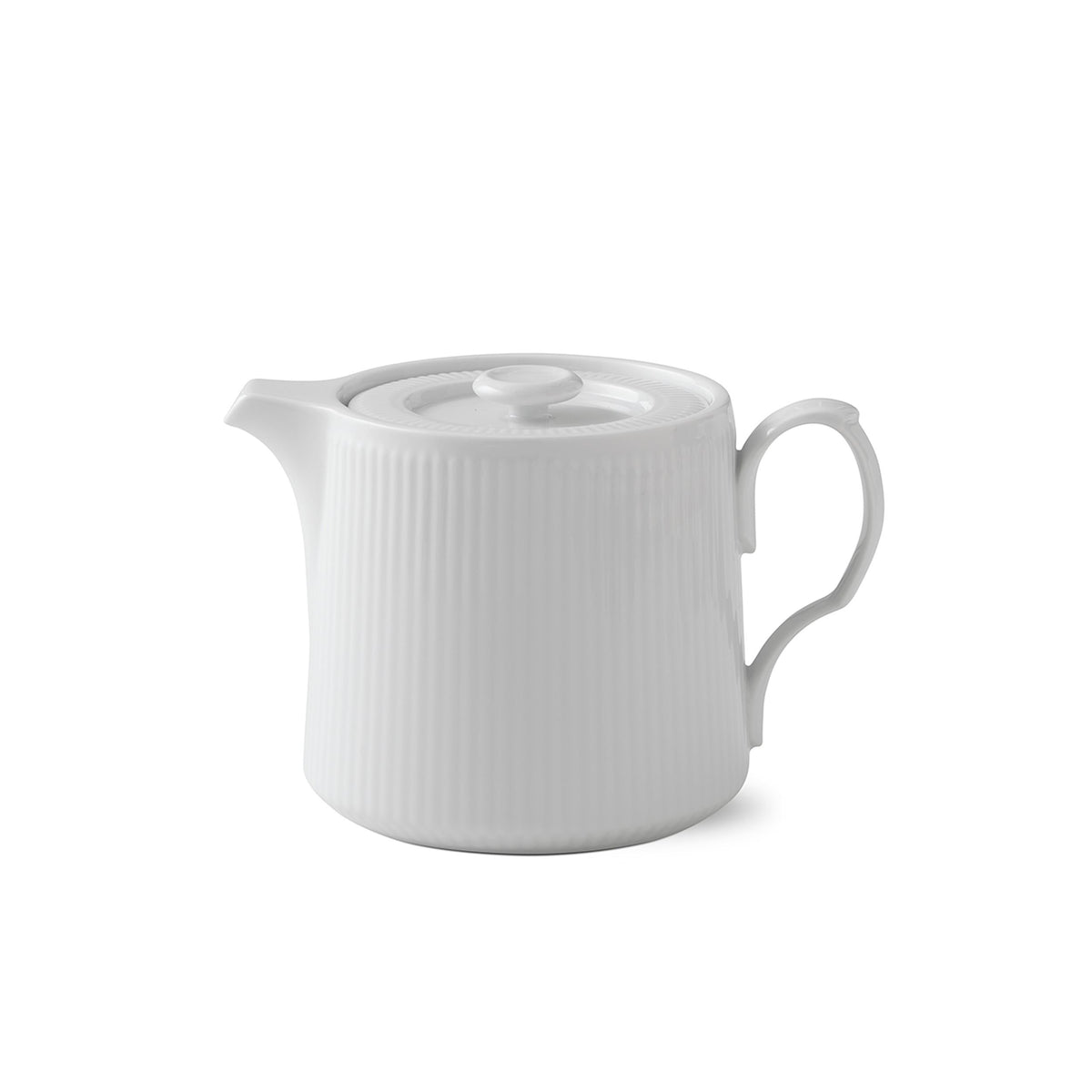 White Fluted Teapot, 75 cl