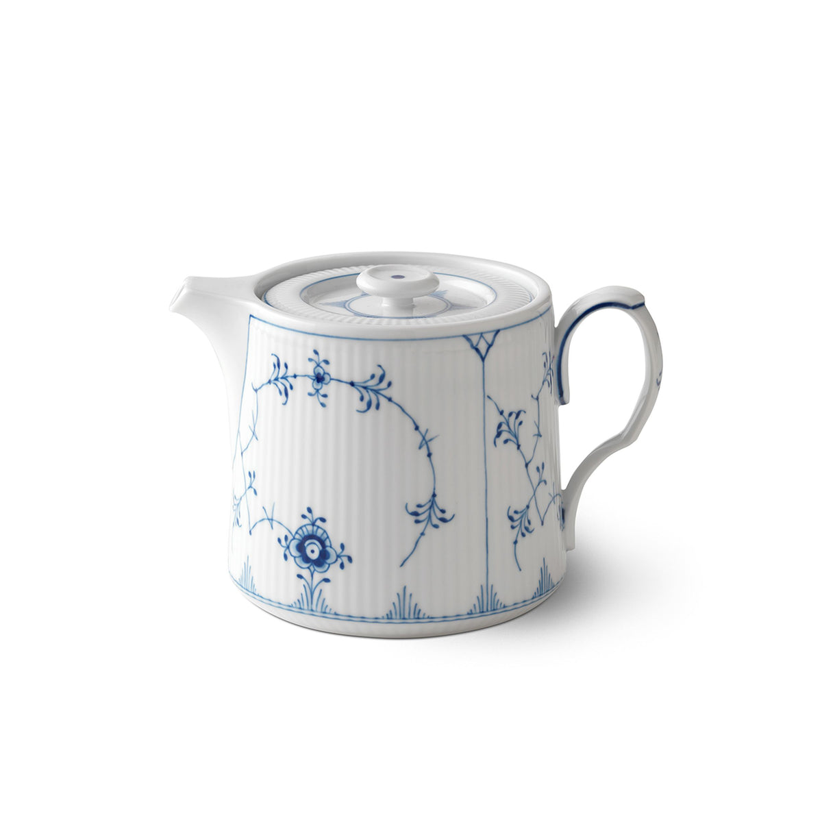 Blue Fluted Plain Teapot, 75 cl