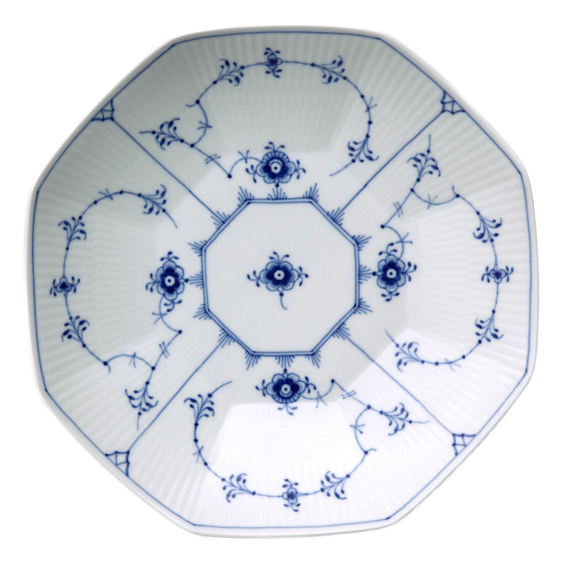 Blue Fluted Plain Arch Bowl, 25 cm