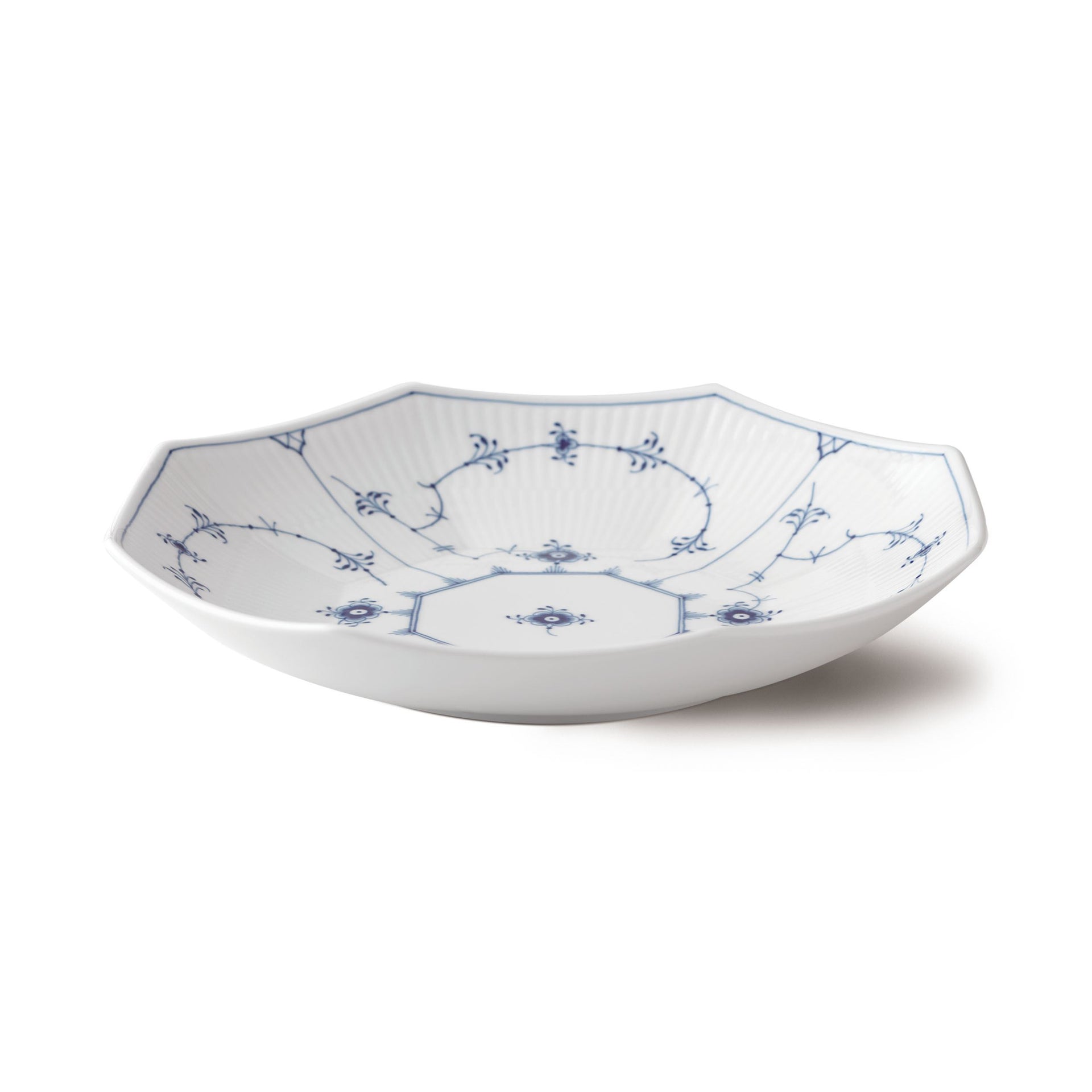 Blue Fluted Plain Arch Bowl, 25 cm