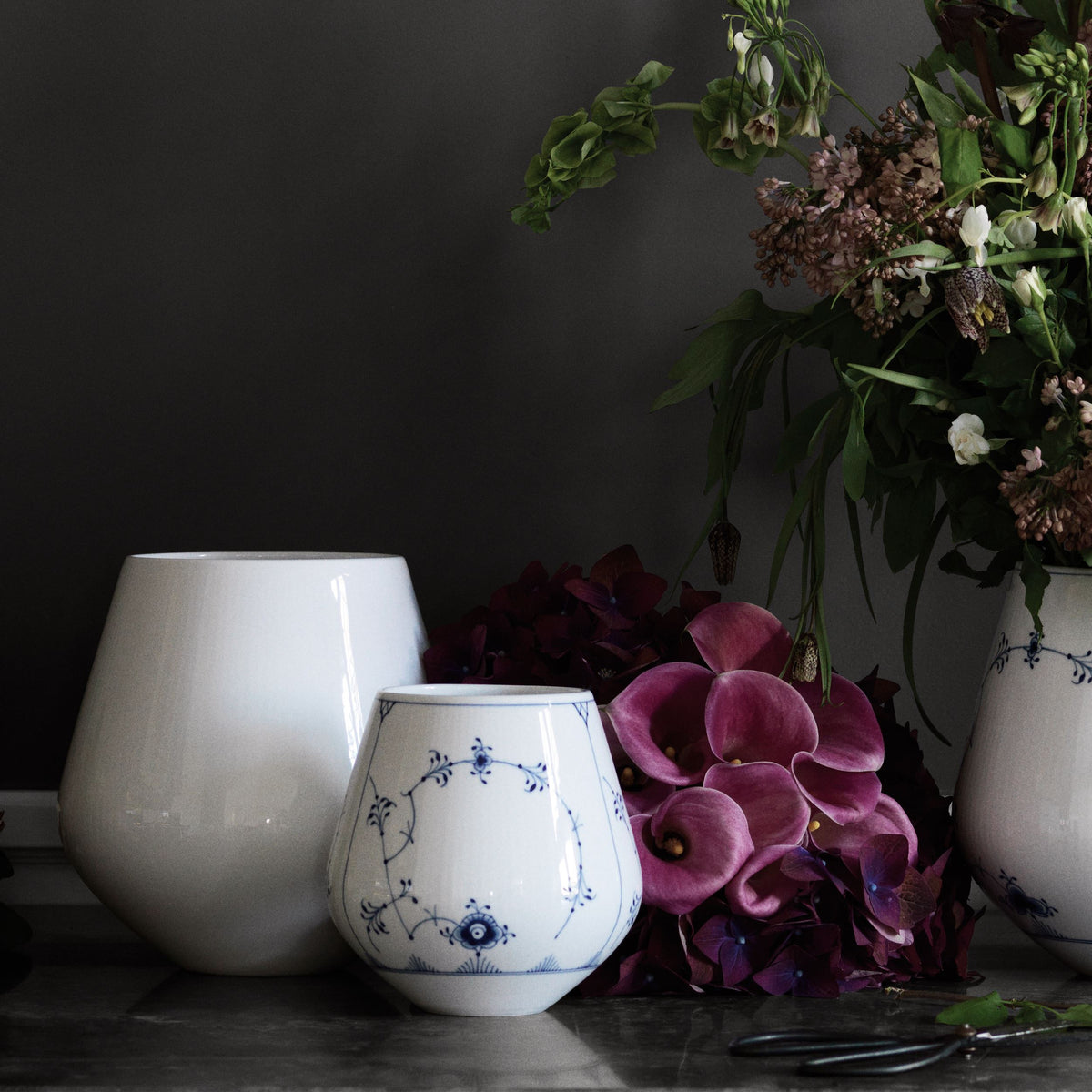 White Fluted Vase, 20.5 cm