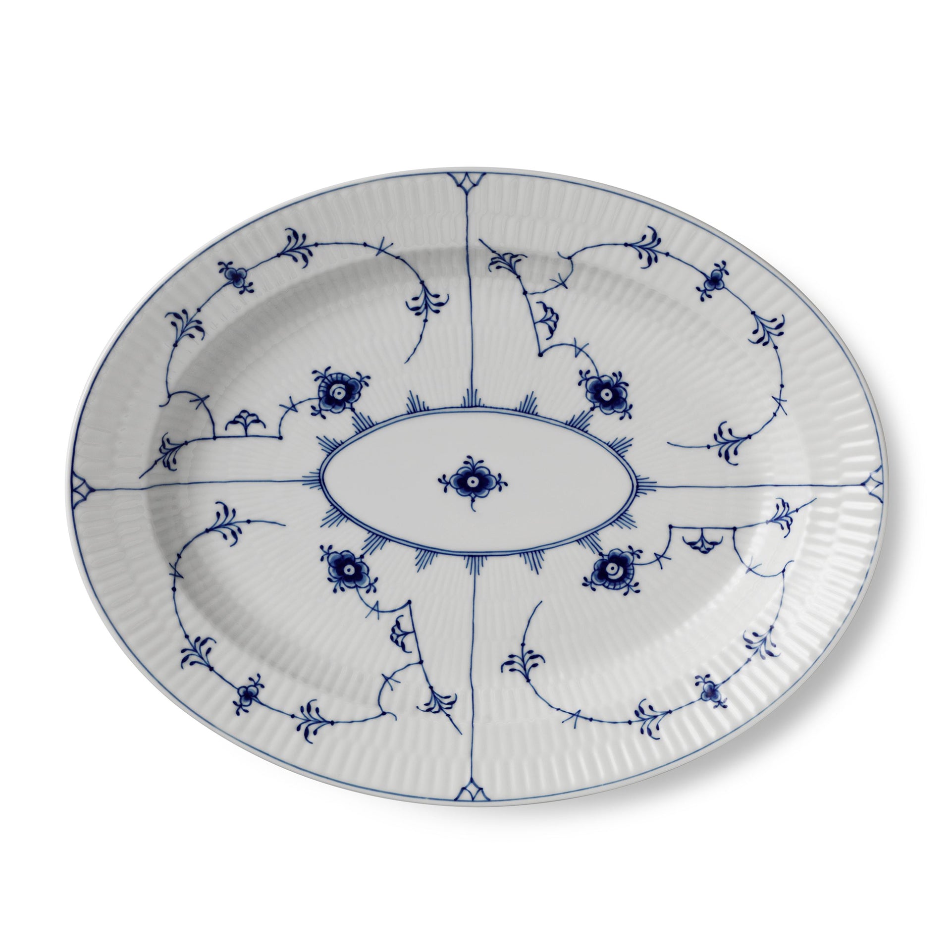 Blue Fluted Plain Dish, 30.5 cm