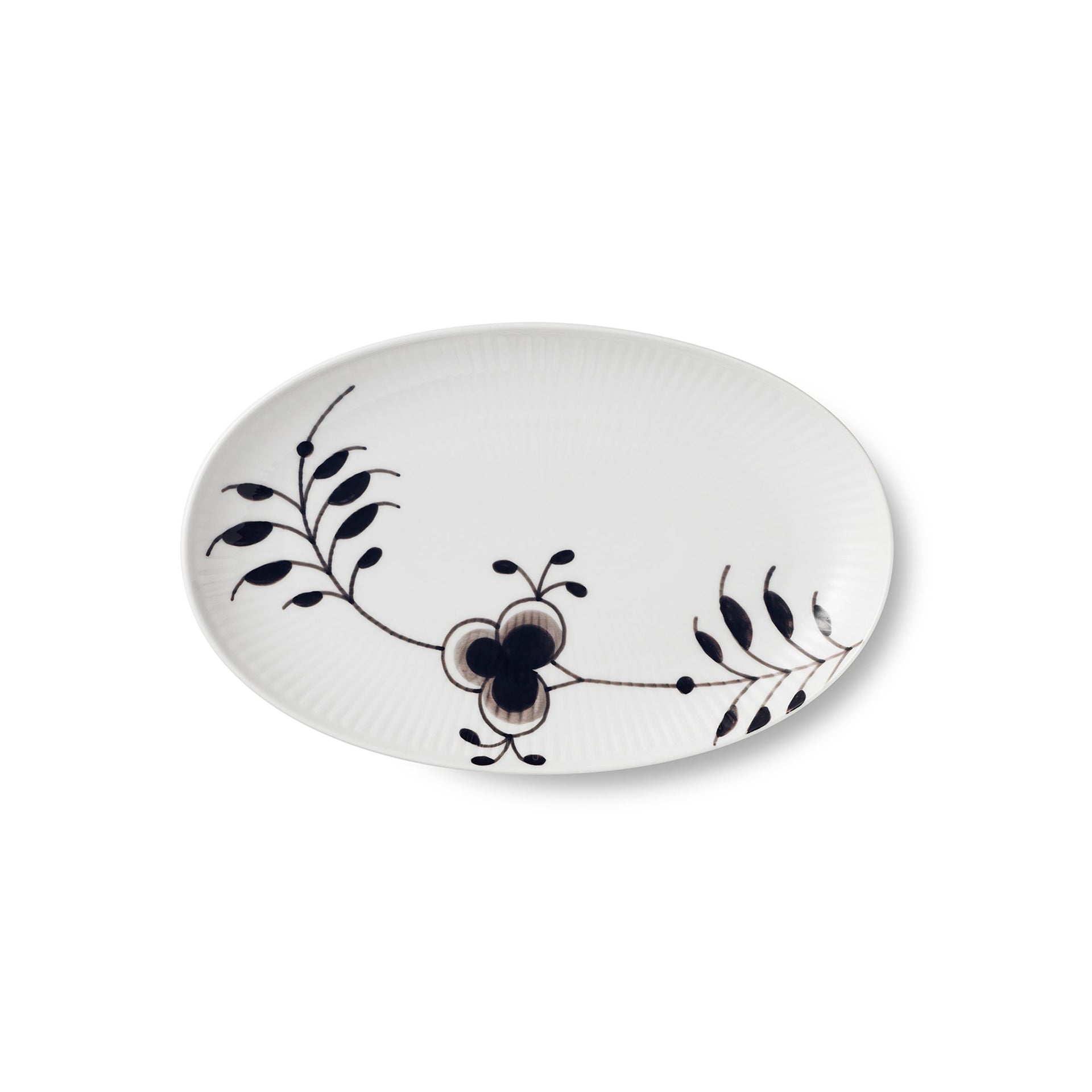 Black Fluted Mega Assiette, 23.5 cm