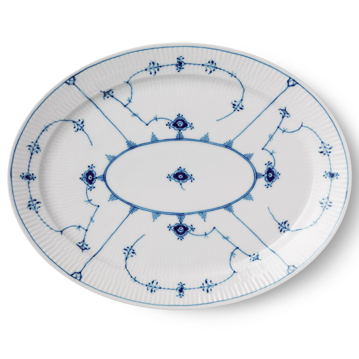 Blue Fluted Plain Dish, 35 cm