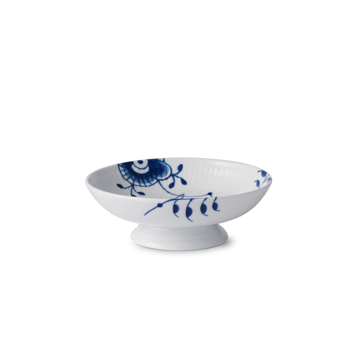 Blue Fluted Mega Bowl on Foot, 42 cl