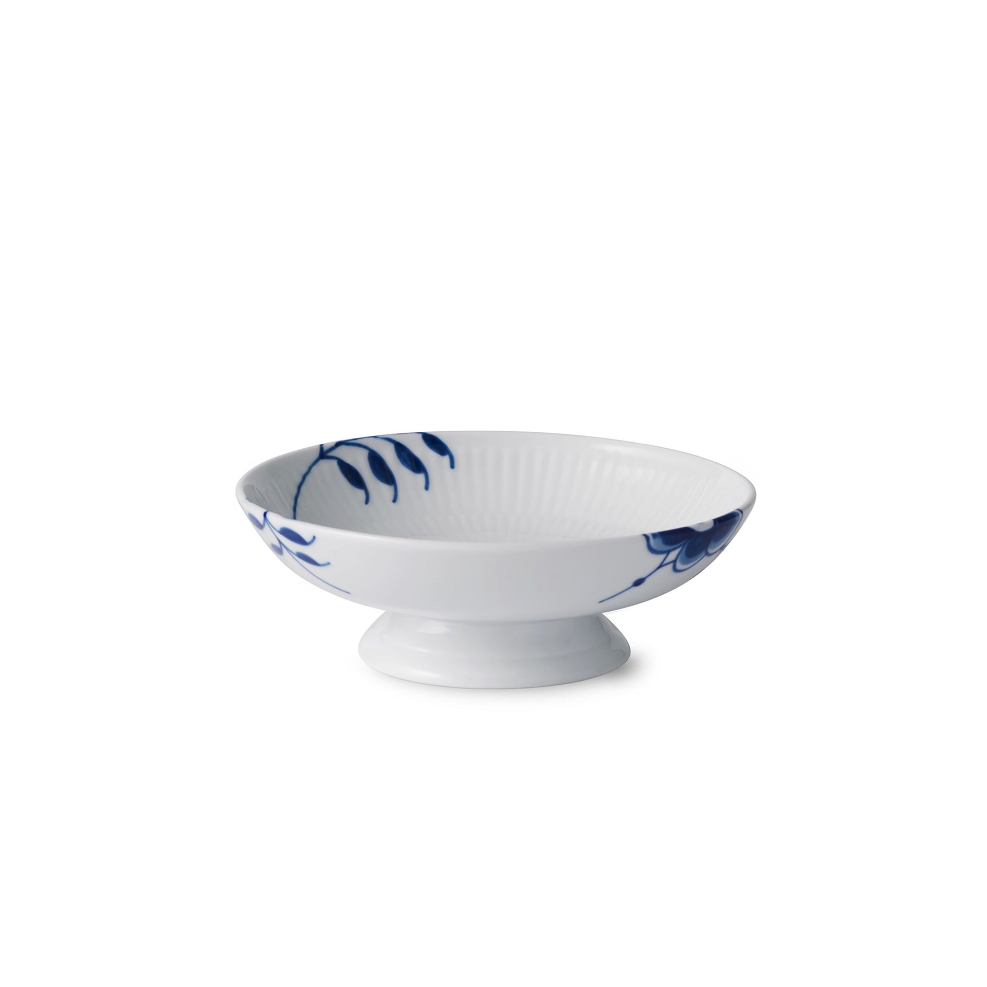 Blue Fluted Mega Bowl on Foot, 42 cl