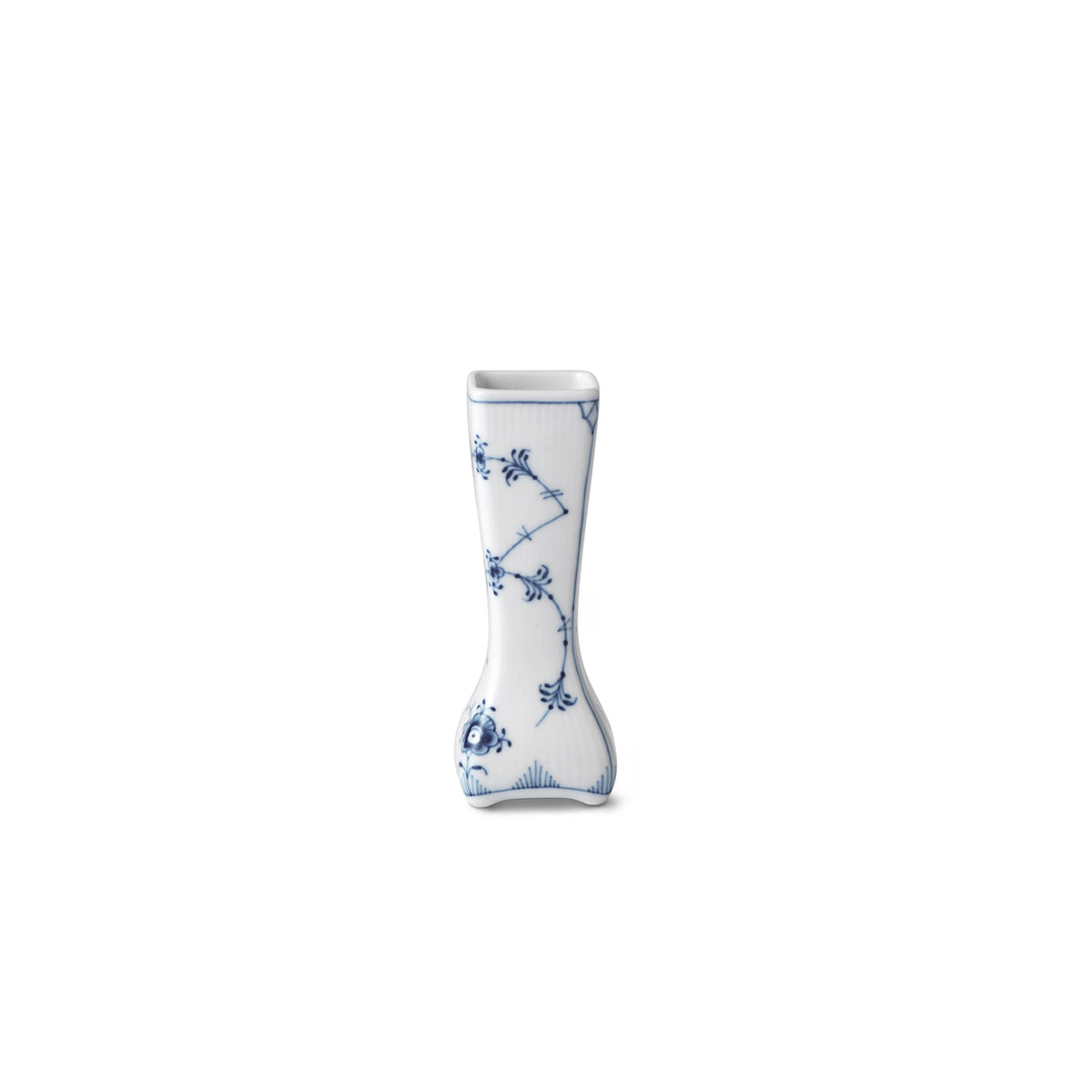 Blue Fluted Plain Vase, 12 cm