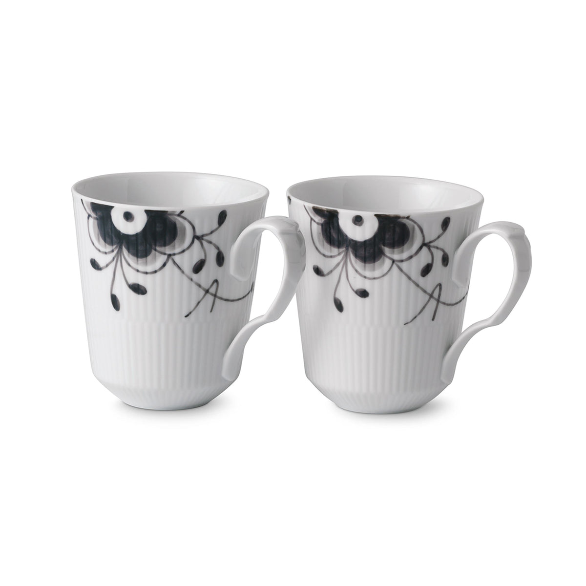 Black Fluted Mega Cup, 38 cl, 2 pcs
