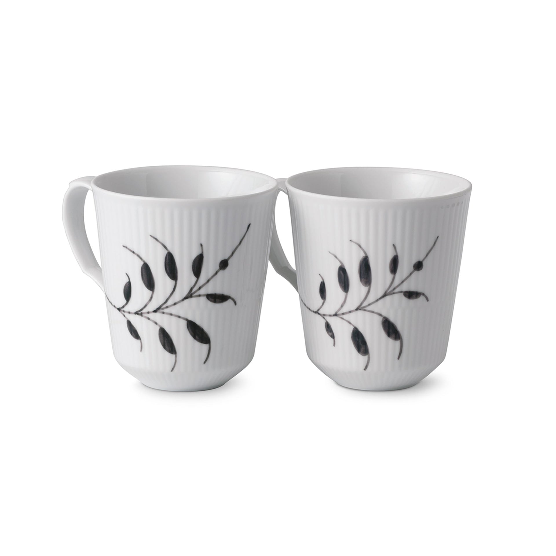 Black Fluted Mega Cup, 38 cl, 2 pcs