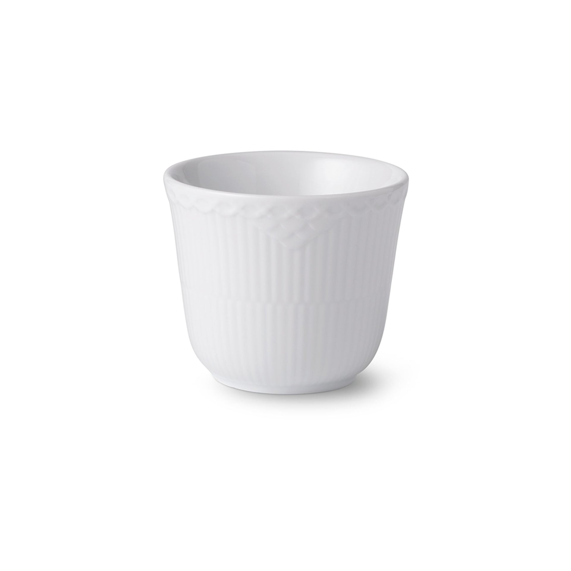 White Fluted Half Lace Thermal Mug, 26 cl