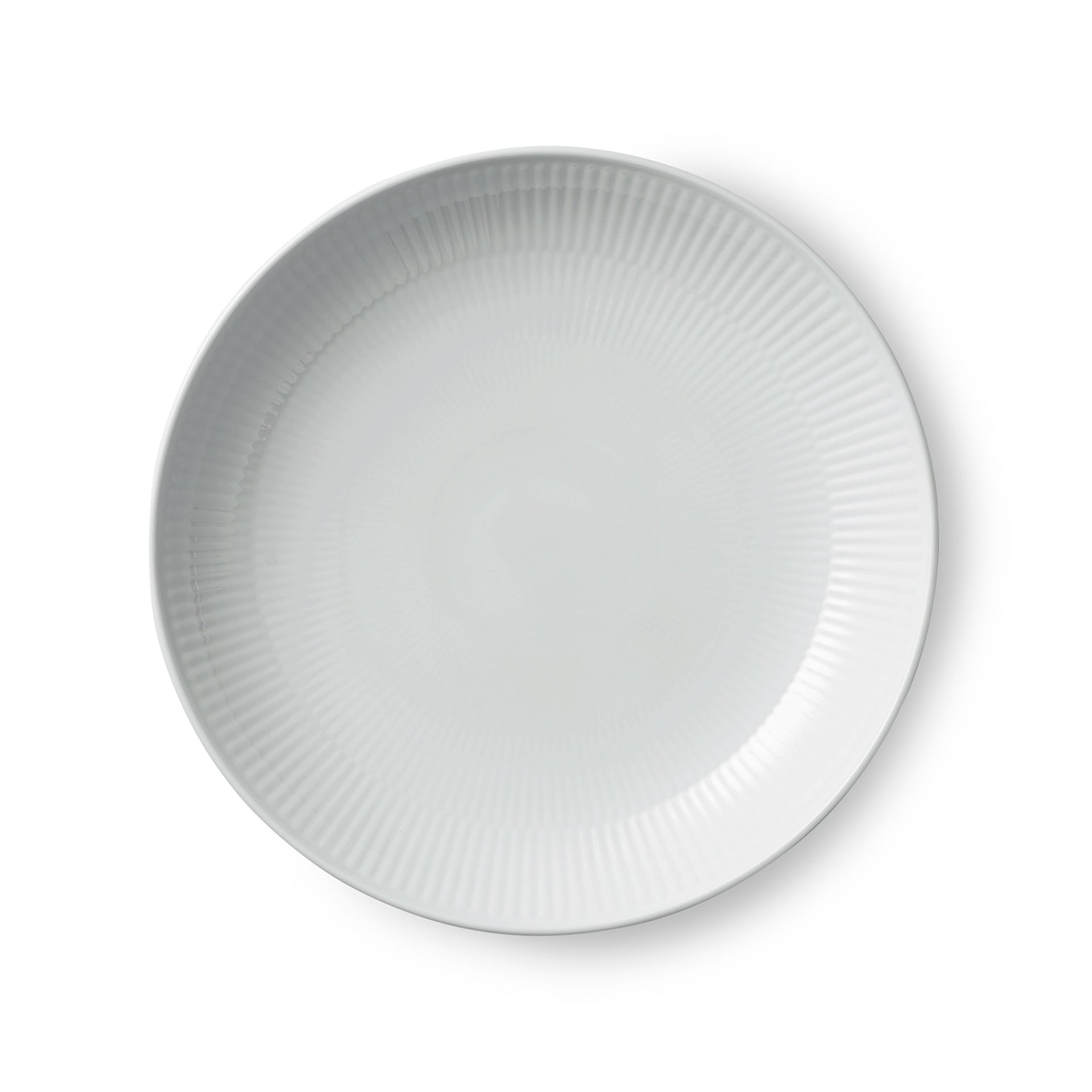White Fluted Plate Coupe, 25 cm