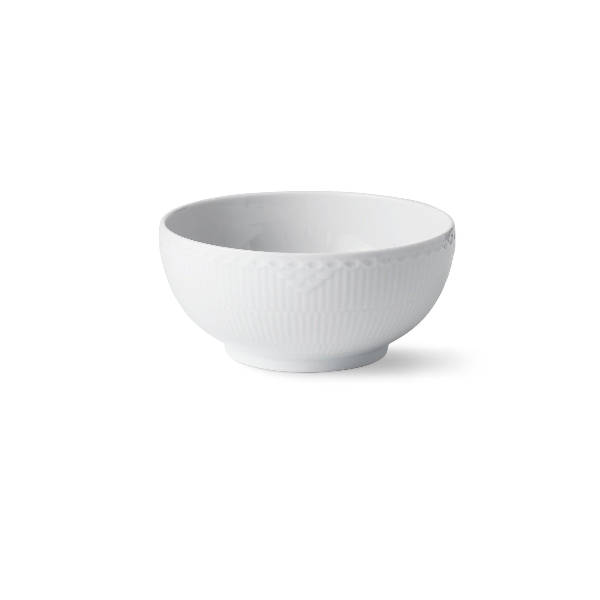 White Fluted Half Lace Bowl, 110 cl