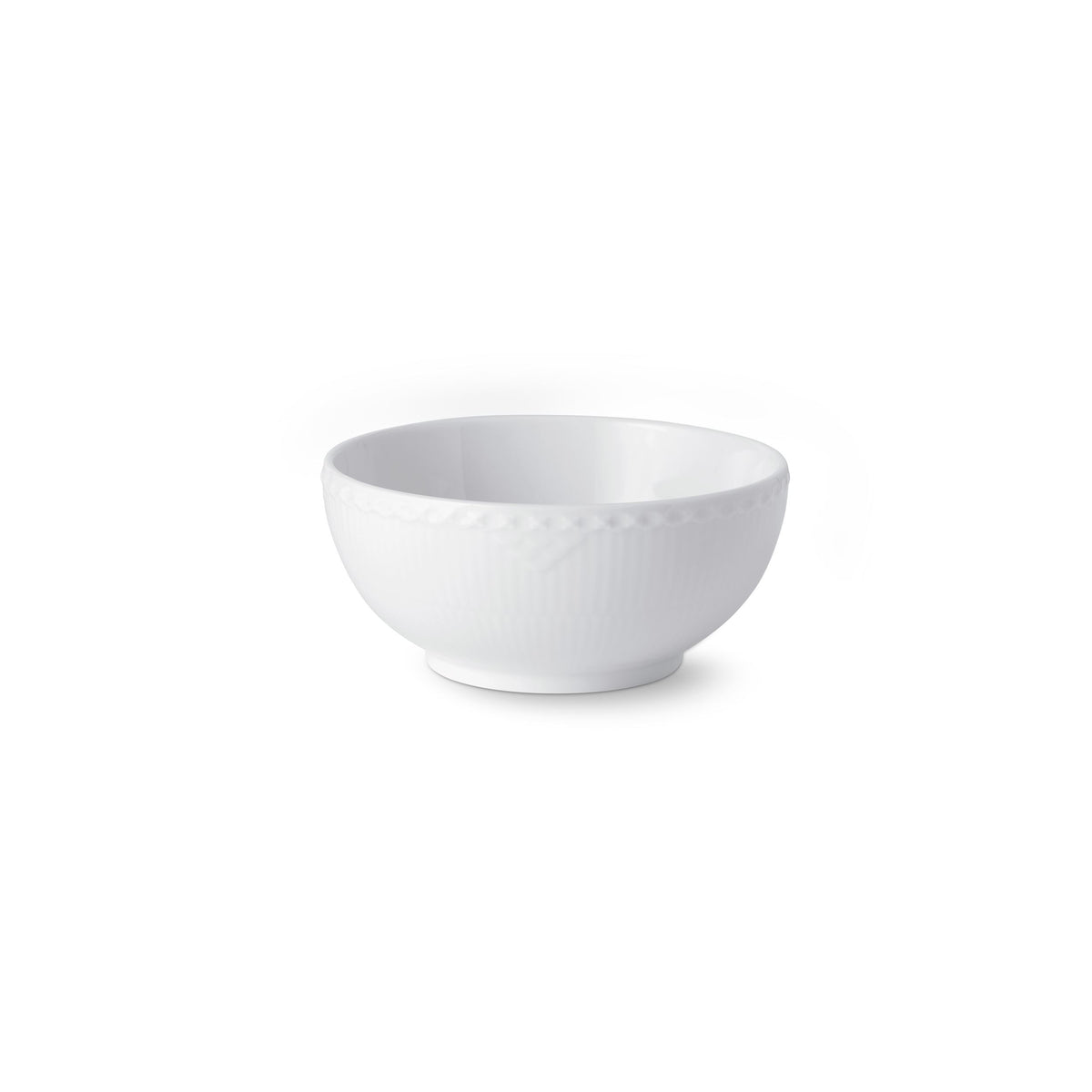 White Fluted Half Lace Bowl, 73 cl