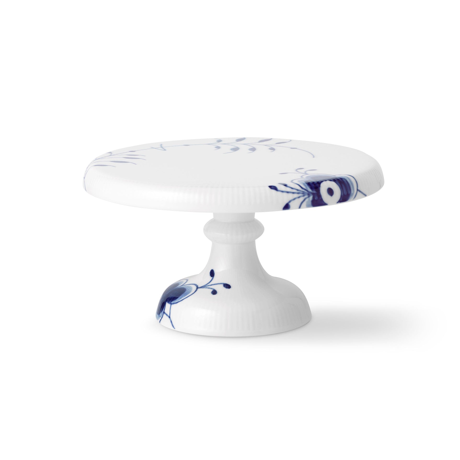 Blue Fluted Mega Dish on Stand, 23 cm