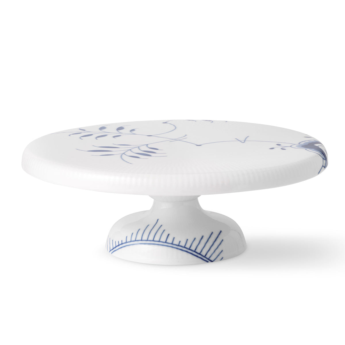 Blue Fluted Mega Dish on Stand, 29.5 cm