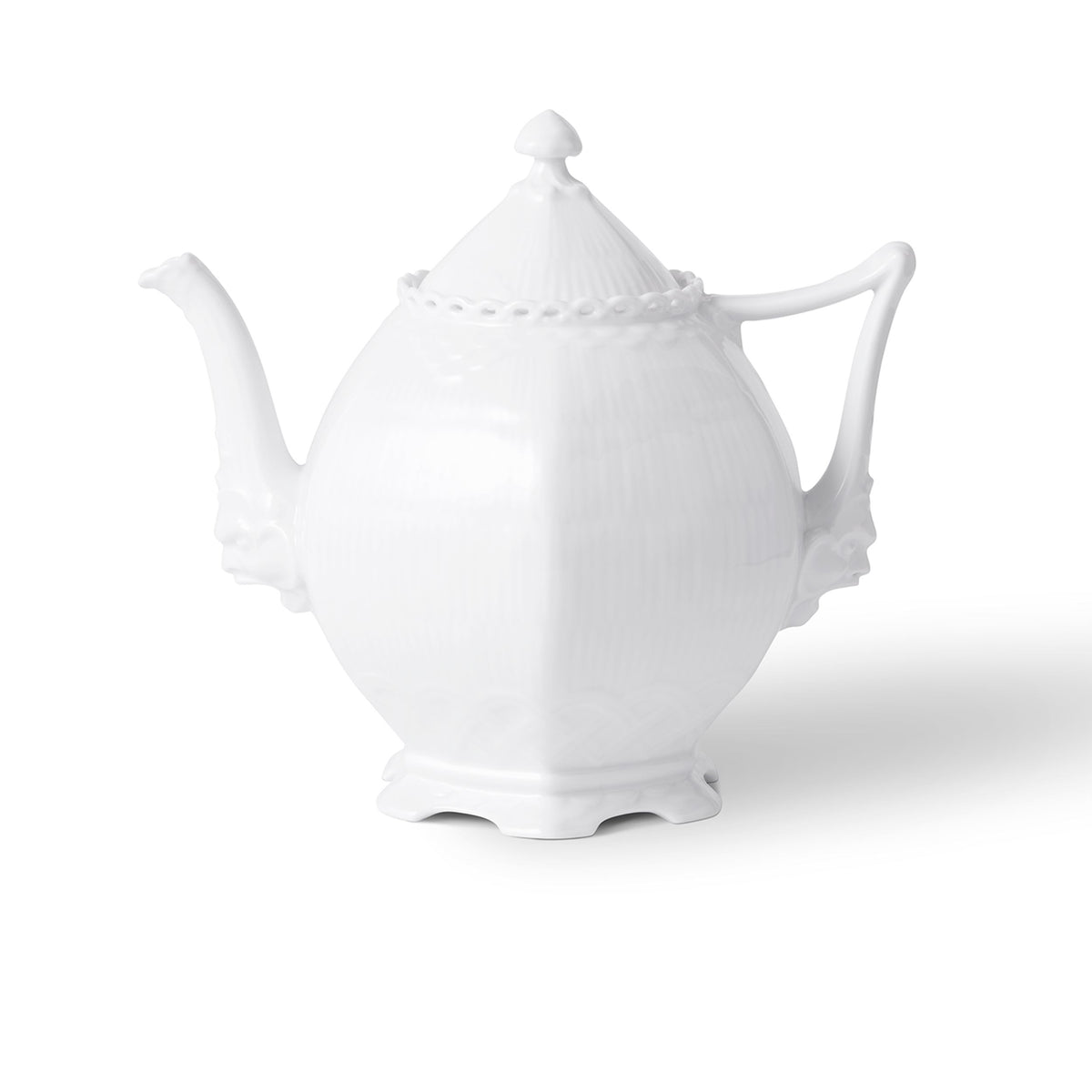 White Fluted Full Lace Teapot, 100 cl