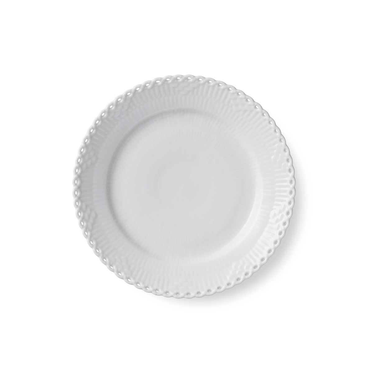 White Fluted Full Lace Plate, 19 cm