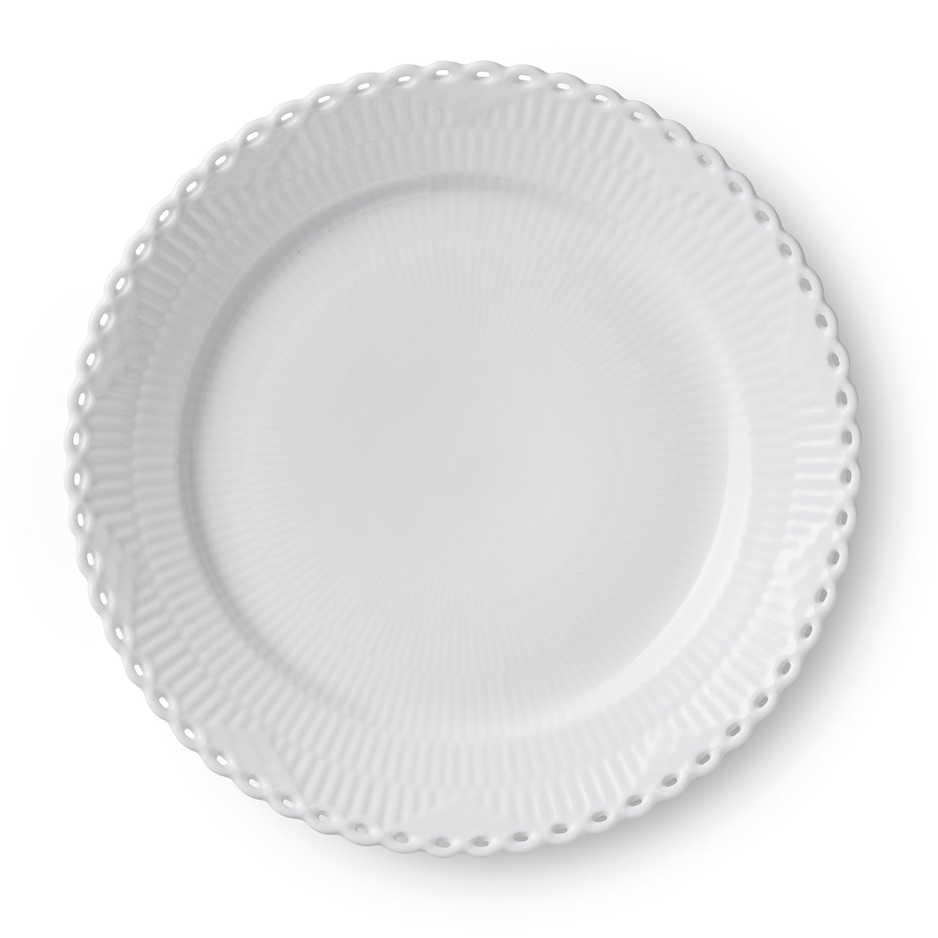 White Fluted Full Lace Plate, 27 cm