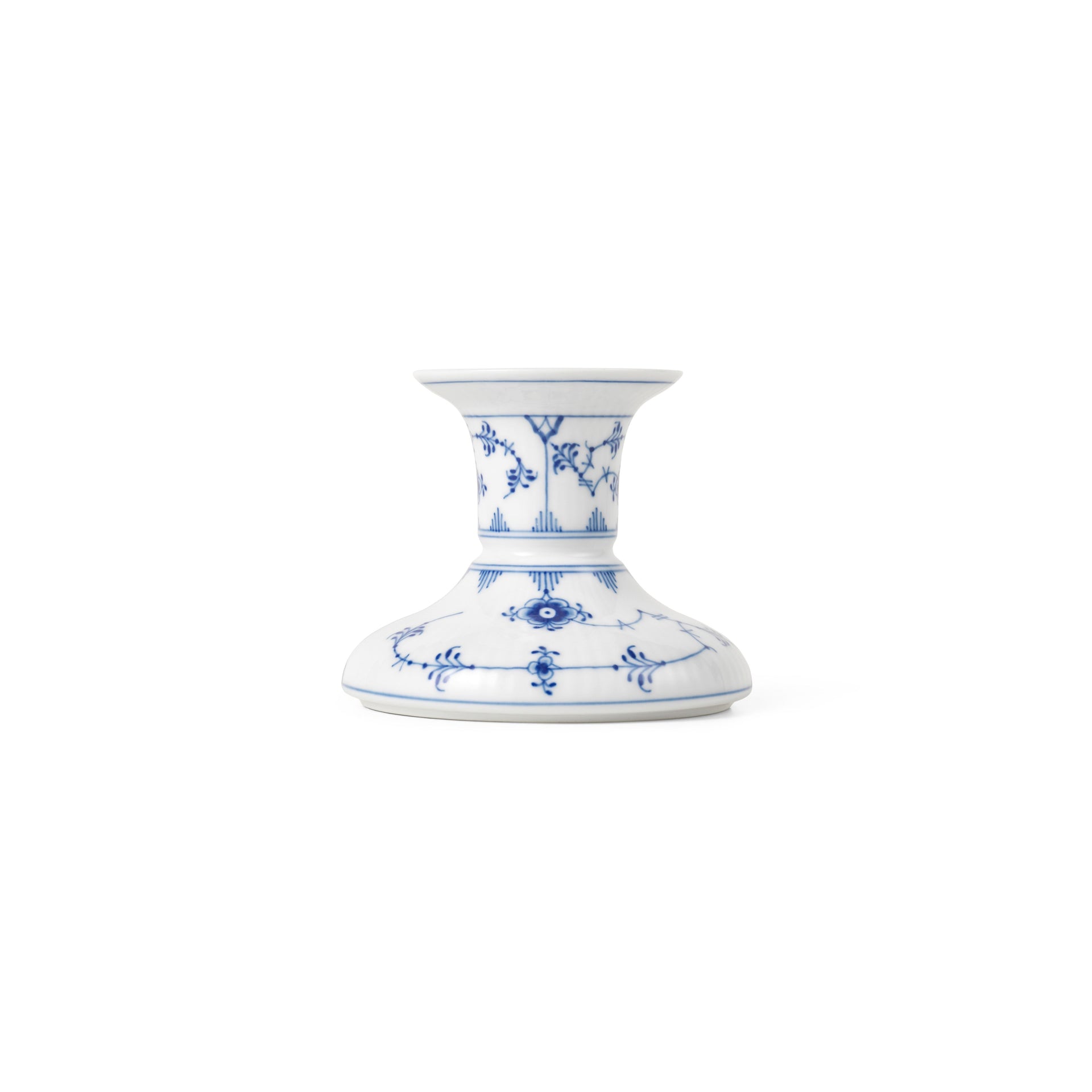 Blue Fluted Plain Candleholder, 7.5 cm