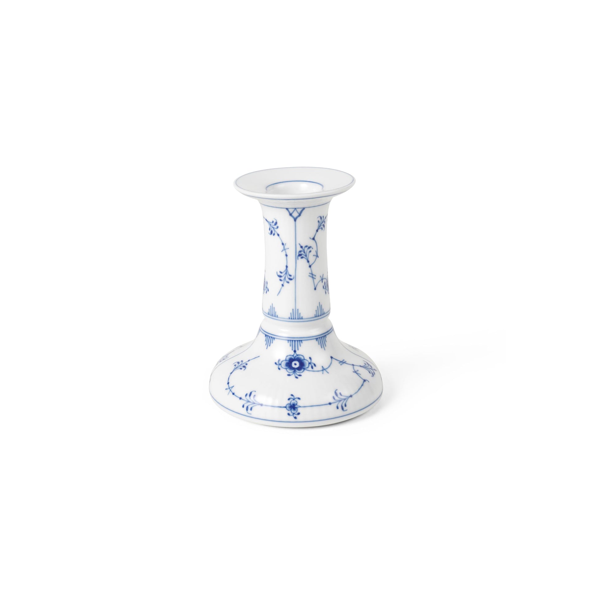 Blue Fluted Plain Candleholder, 11.5 cm