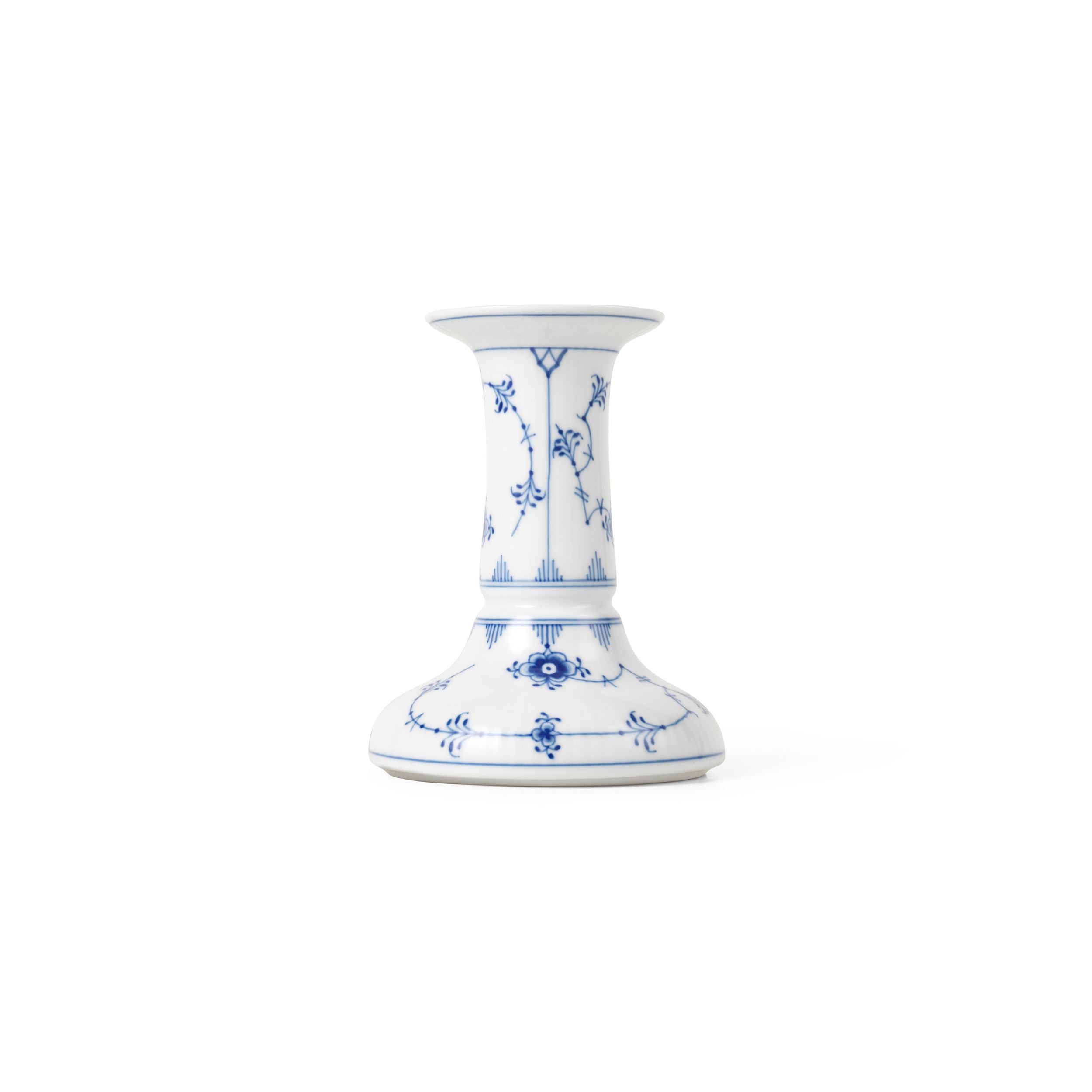 Blue Fluted Plain Candleholder, 11.5 cm | Royal Copenhagen