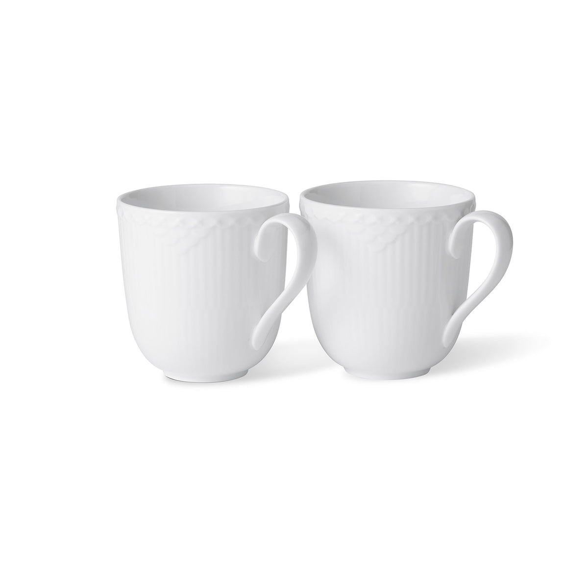 White Fluted Half Lace Cup, 37 cl, 2 pcs