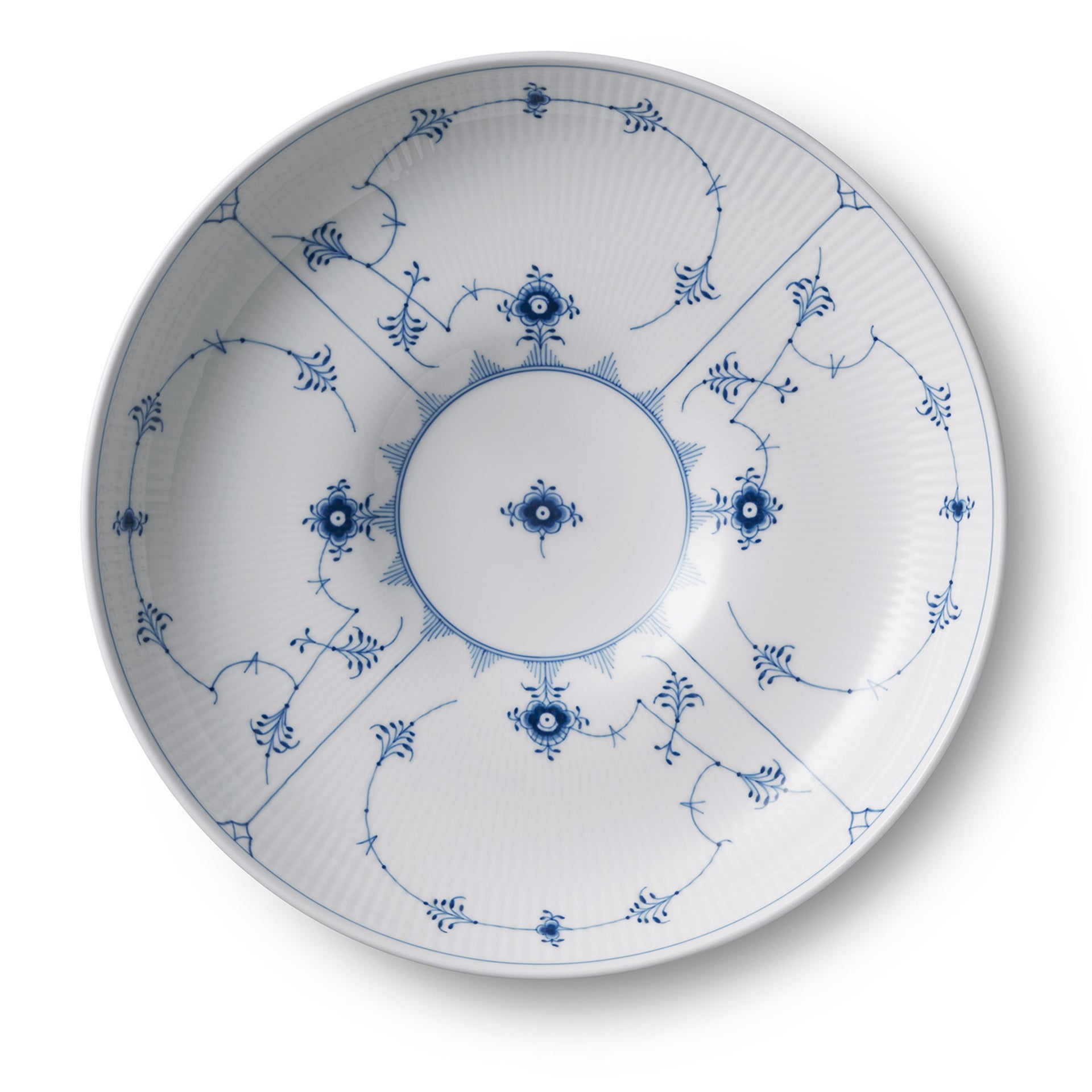 Blue Fluted Plain Bowl, 34 cm