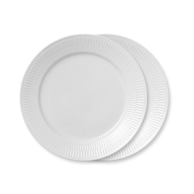 White Fluted Plate, 27 cm, 2 pcs
