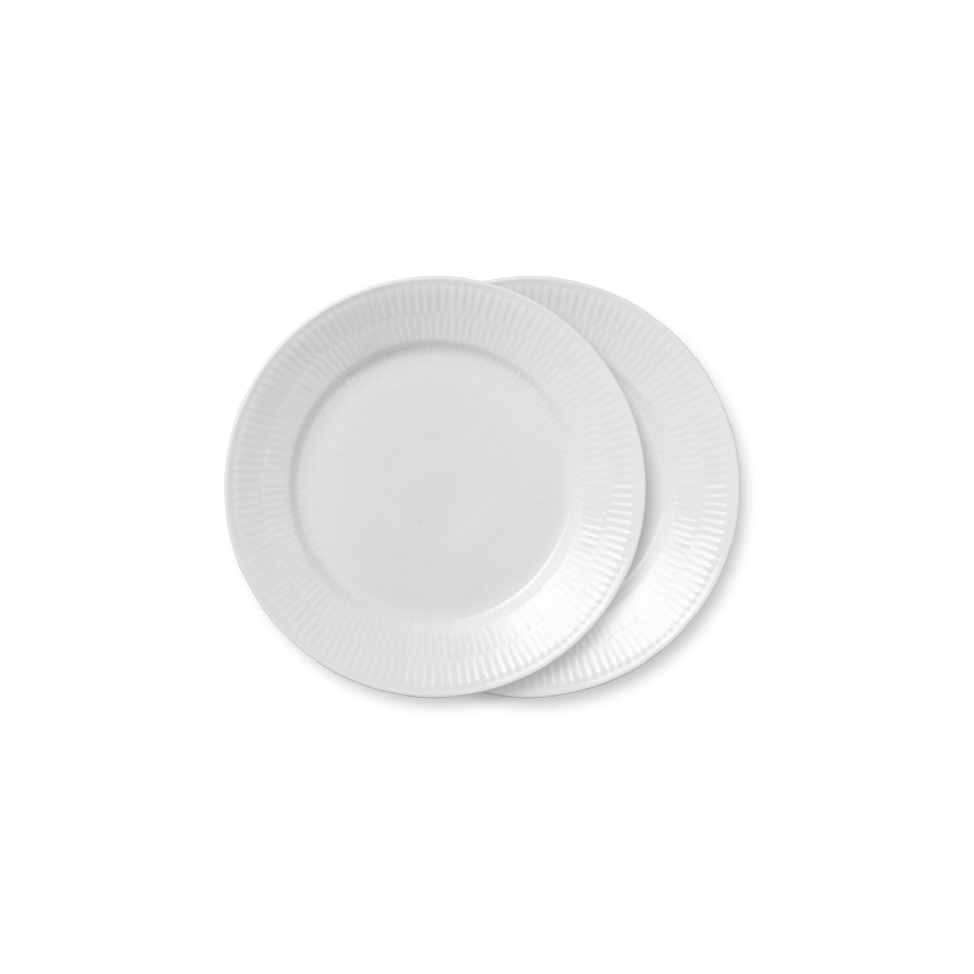 White Fluted Plate, 22 cm, 2 pcs