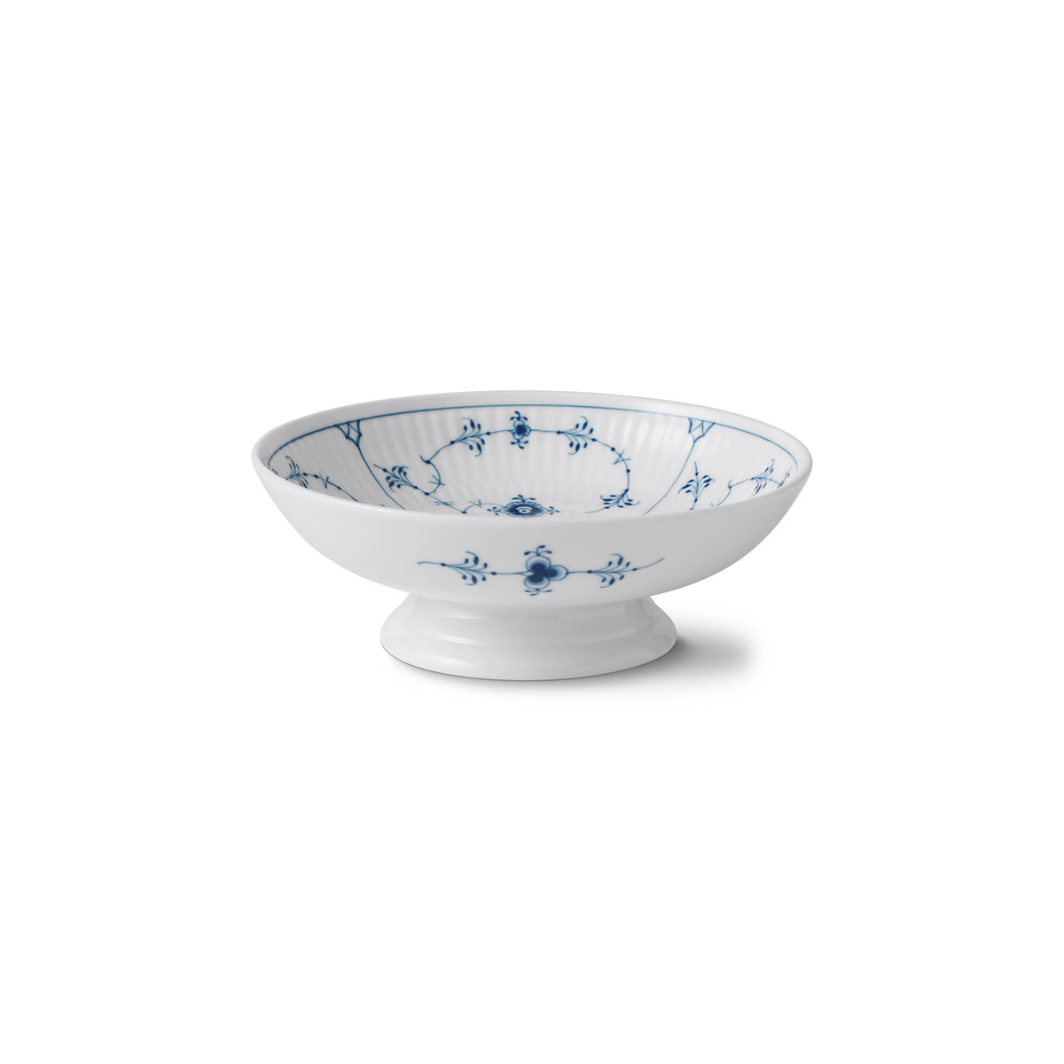 Blue Fluted Plain Bowl on Foot, 42 cl
