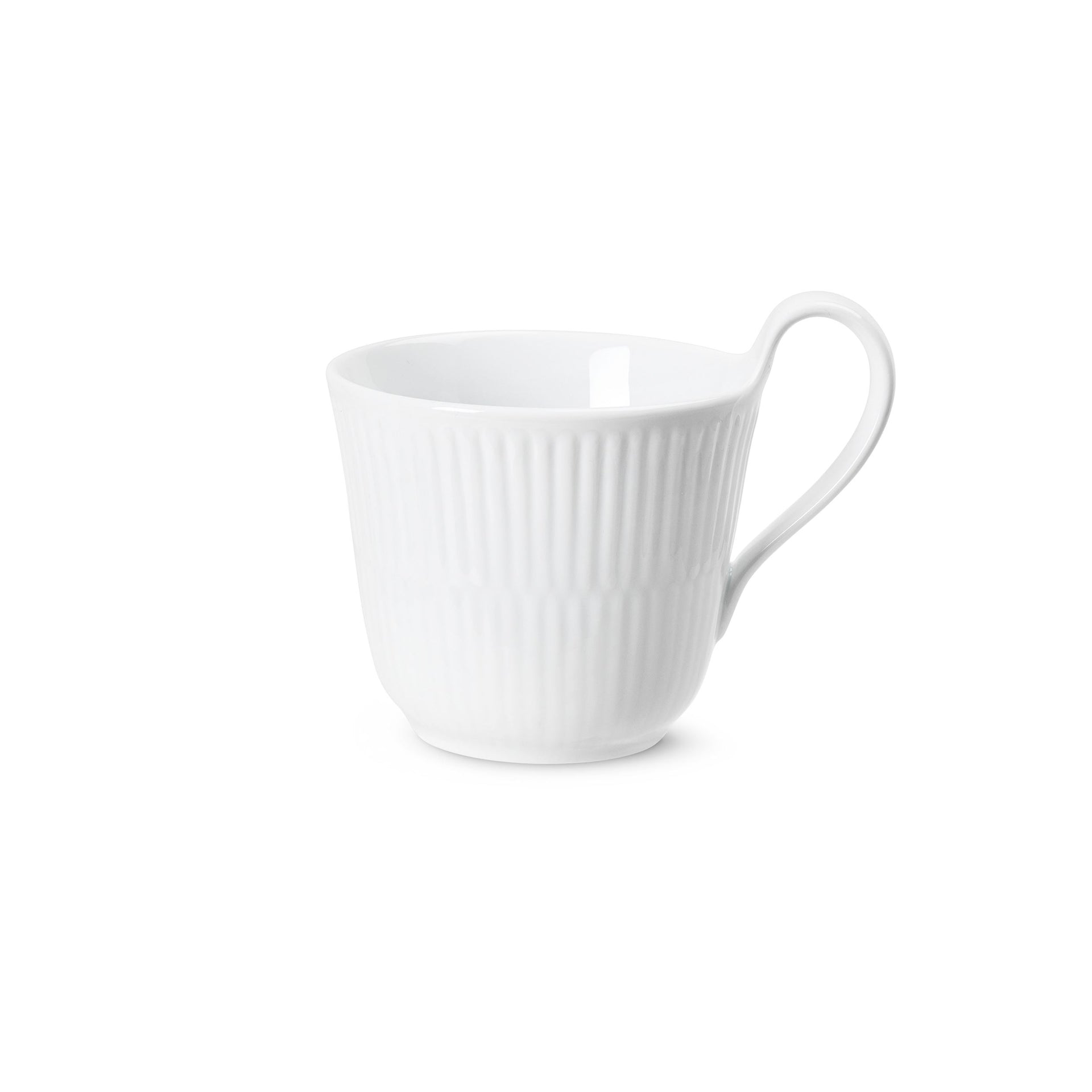 White Fluted High Handle Cup, 24 cl
